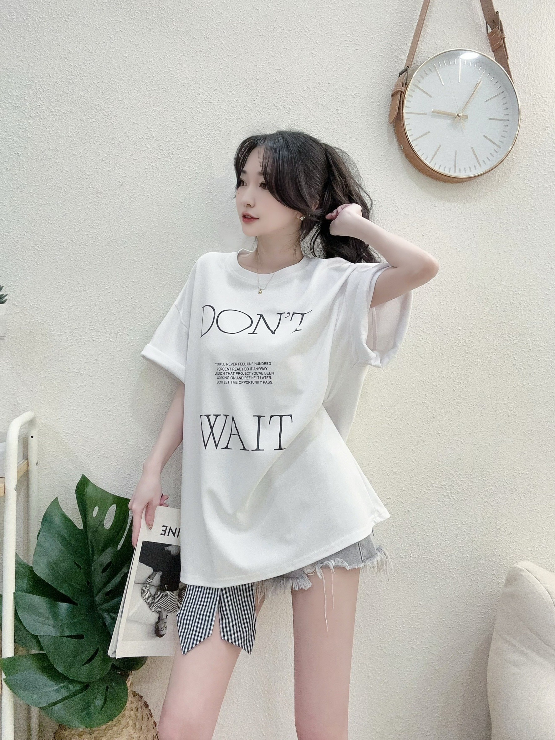 1103不敗情侶款英字彈力棉大T