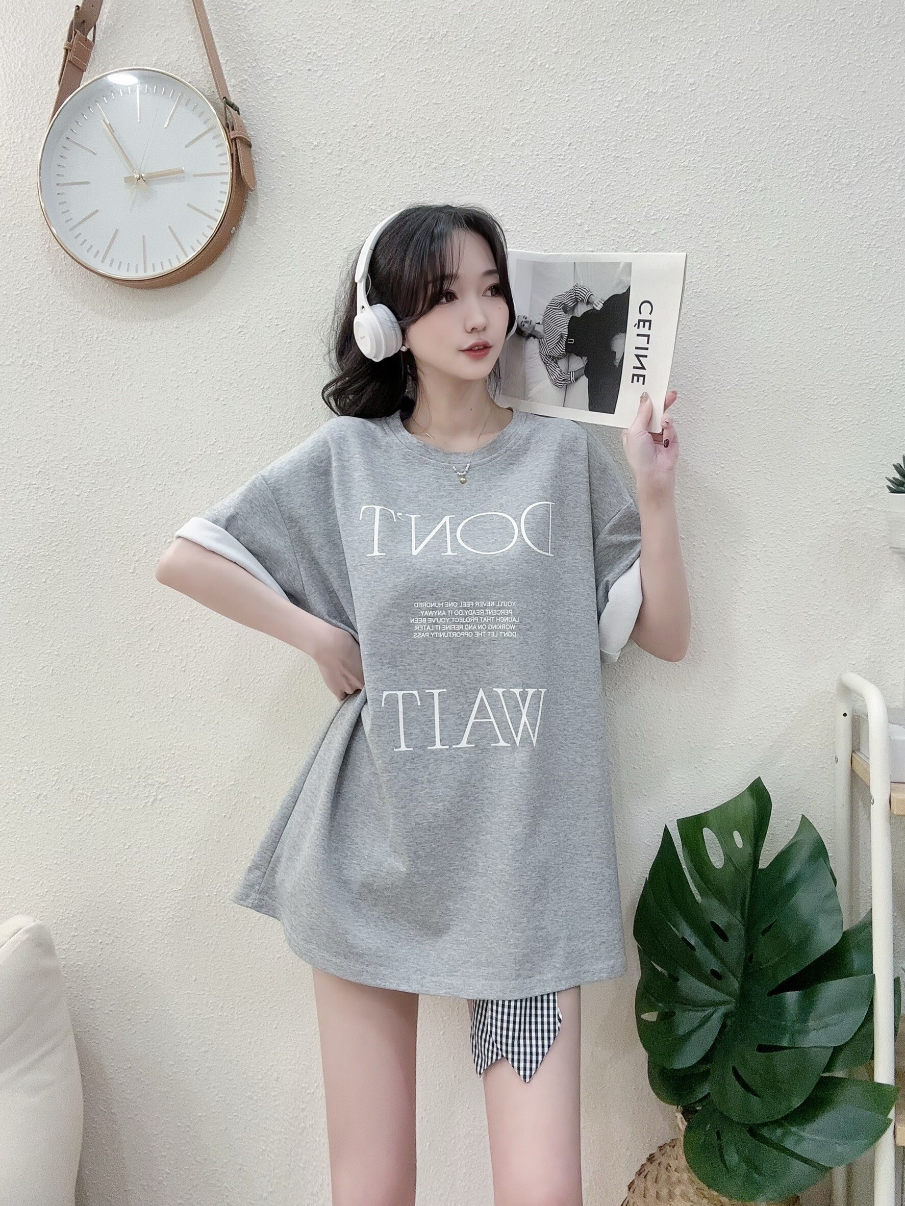 1103不敗情侶款英字彈力棉大T (2)