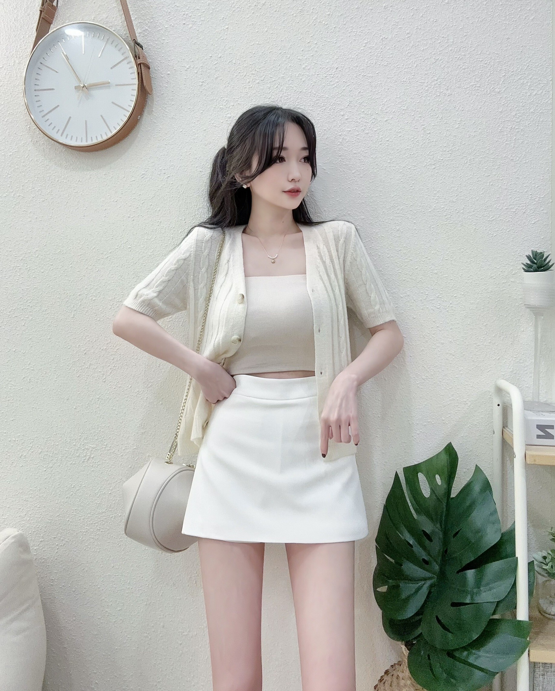 269韓系百搭V領排釦針織衫上衣 (3)