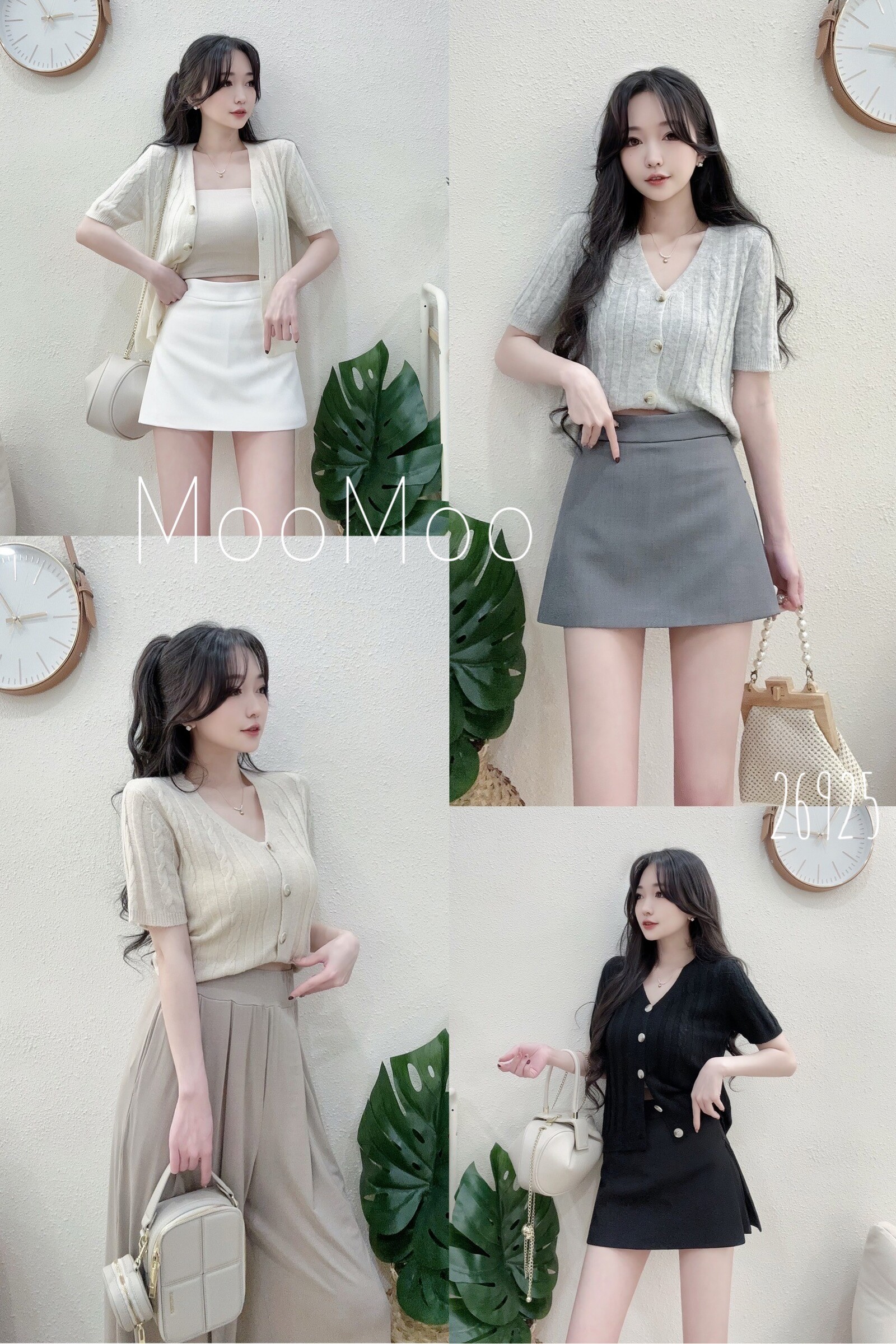 269韓系百搭V領排釦針織衫上衣 (5)