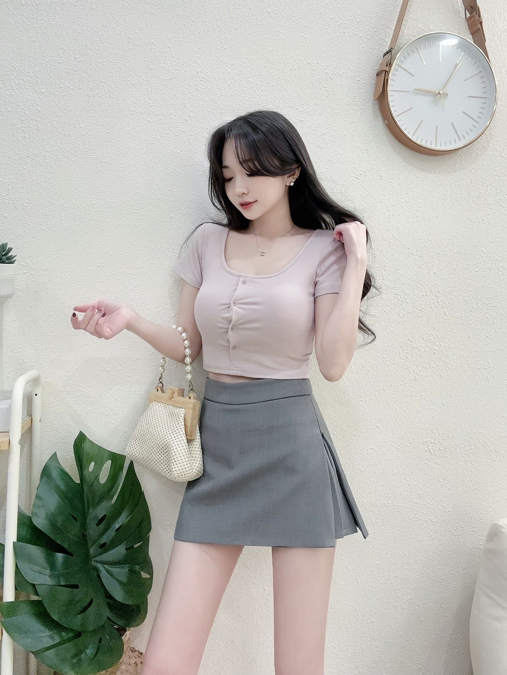 5729百搭韓國棉厚罩杯彈力短T