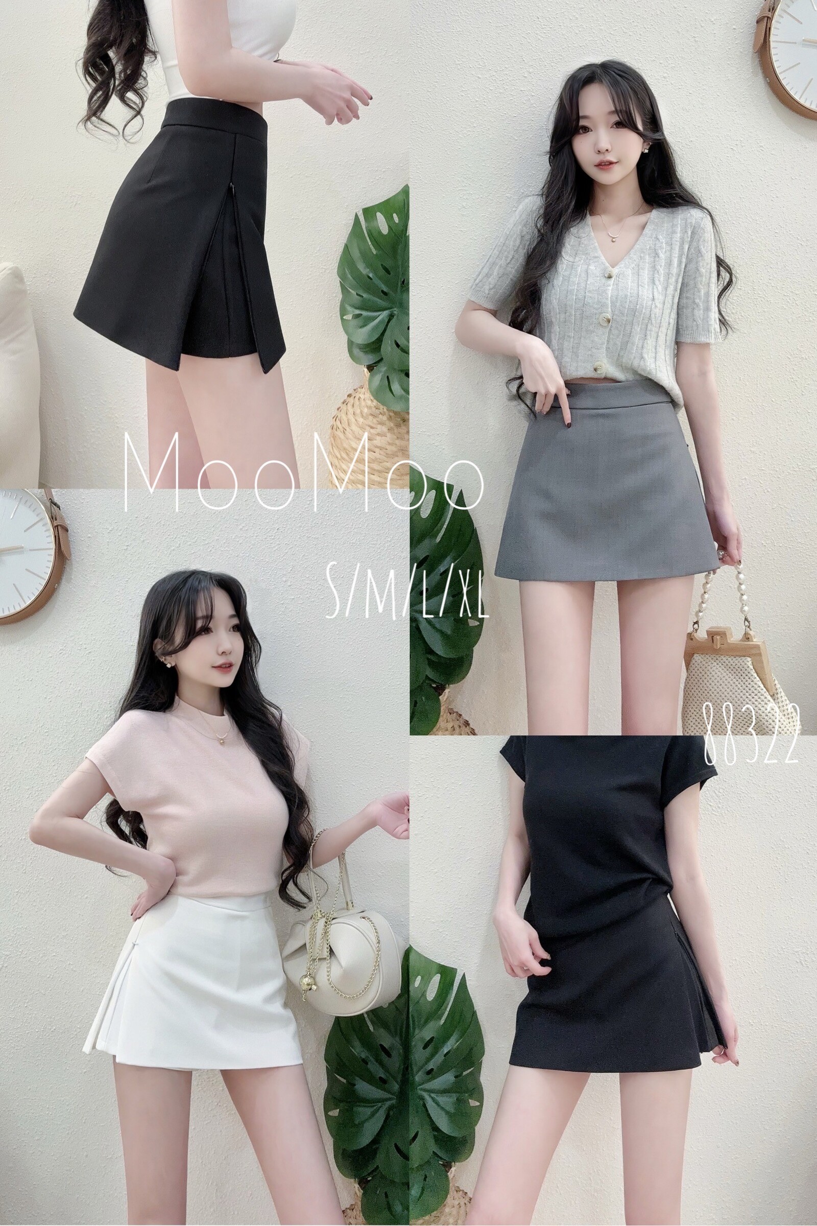 883高質感側拉鍊開叉西裝褲裙