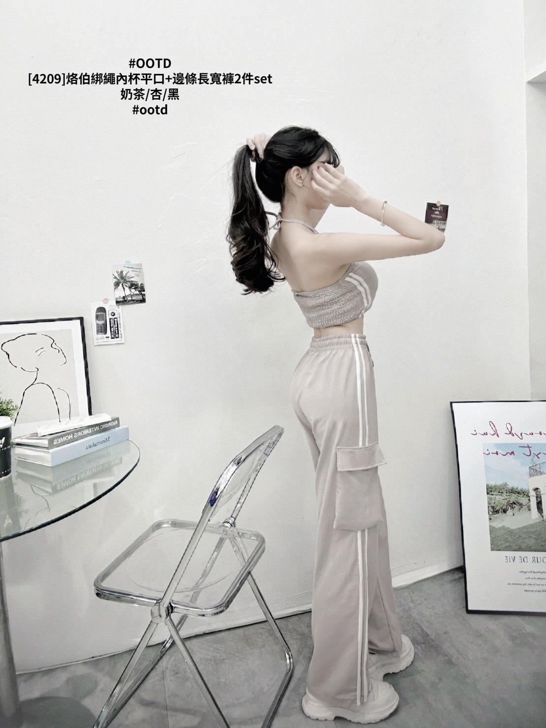 [4209]烙伯綁繩內杯平口+邊條長寬褲2件set (8)