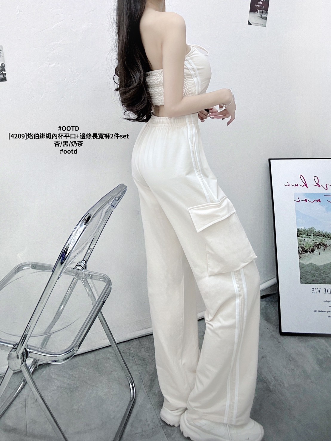 [4209]烙伯綁繩內杯平口+邊條長寬褲2件set (7)