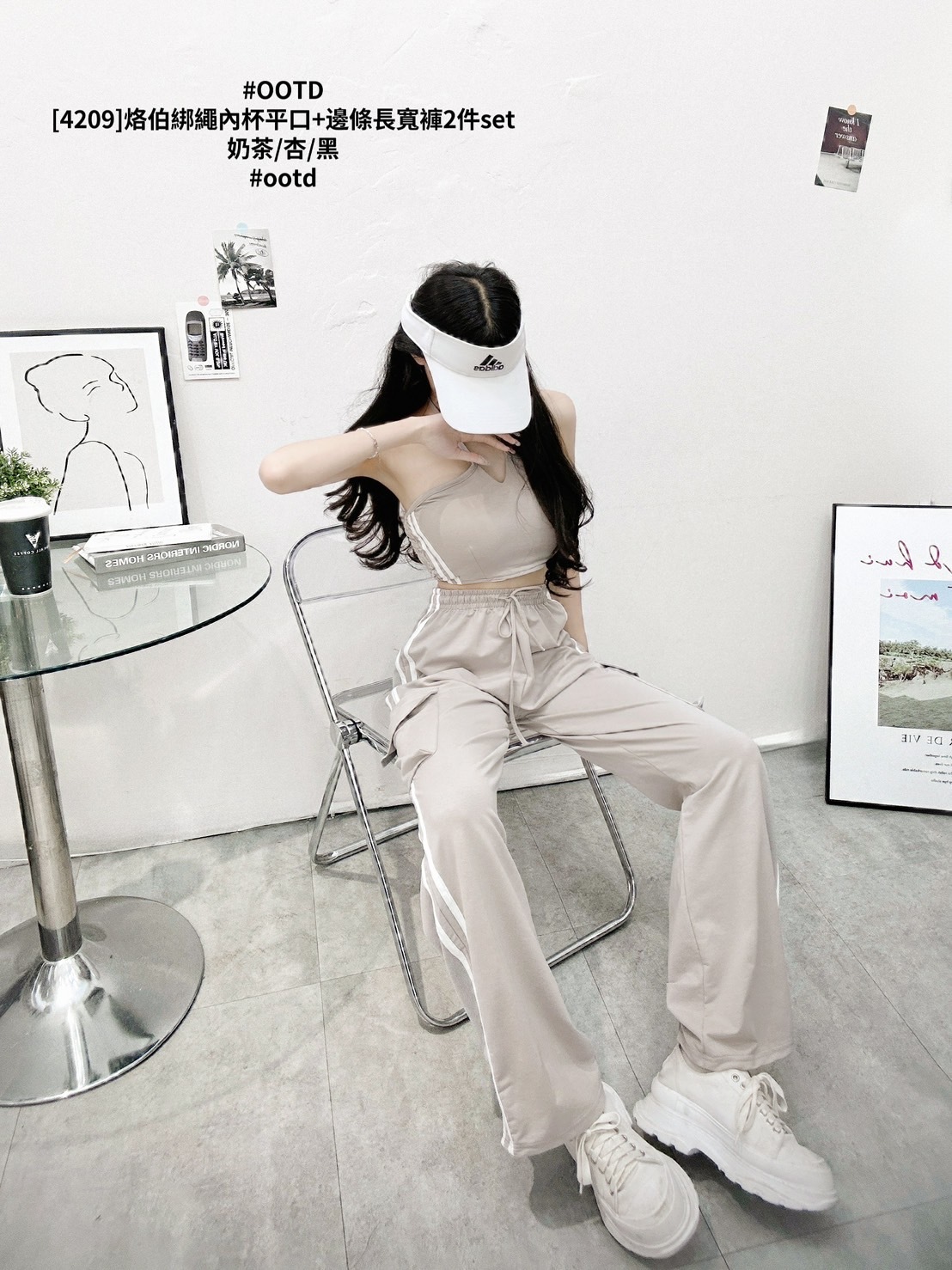 [4209]烙伯綁繩內杯平口+邊條長寬褲2件set (9)