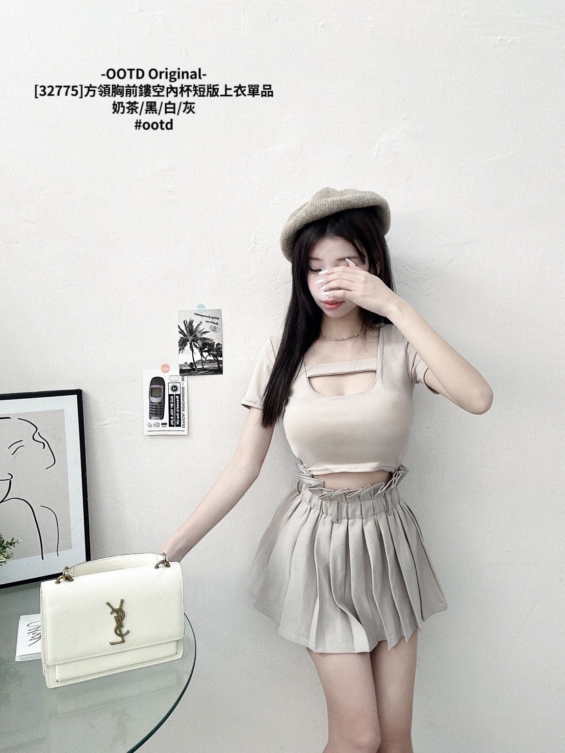 [32775]方領胸前鏤空內杯短版上衣單品 (8)