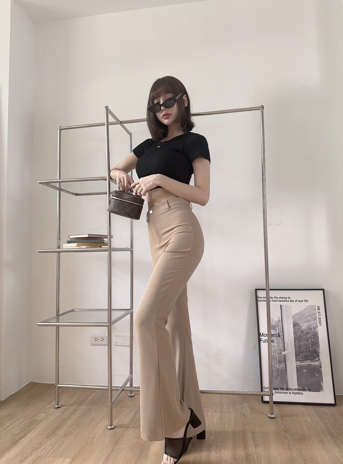 2808 高腰親膚西裝微喇叭褲 (4)