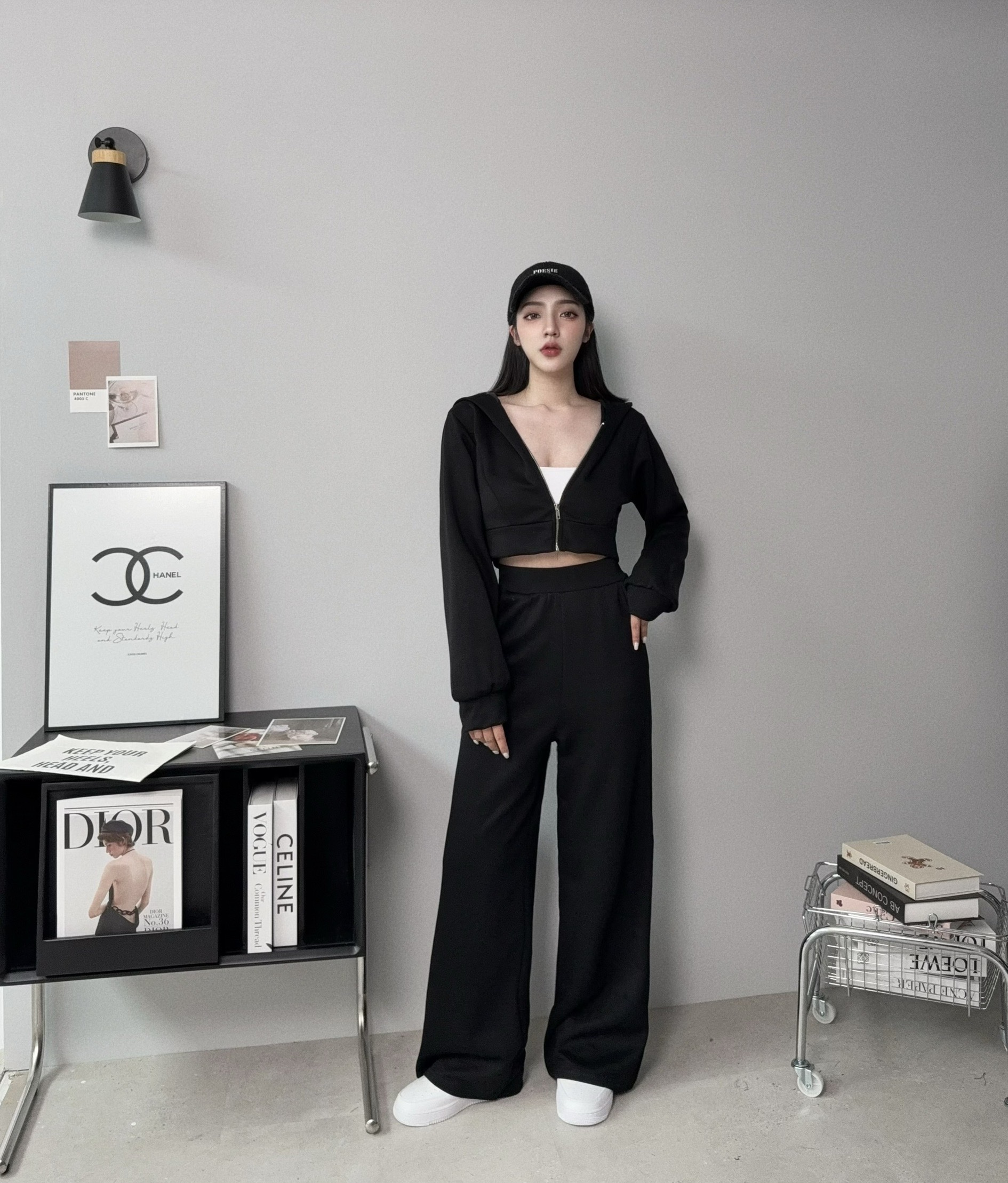 0095『訂製款』軟Q太空棉連帽短版外套+長褲 (4)