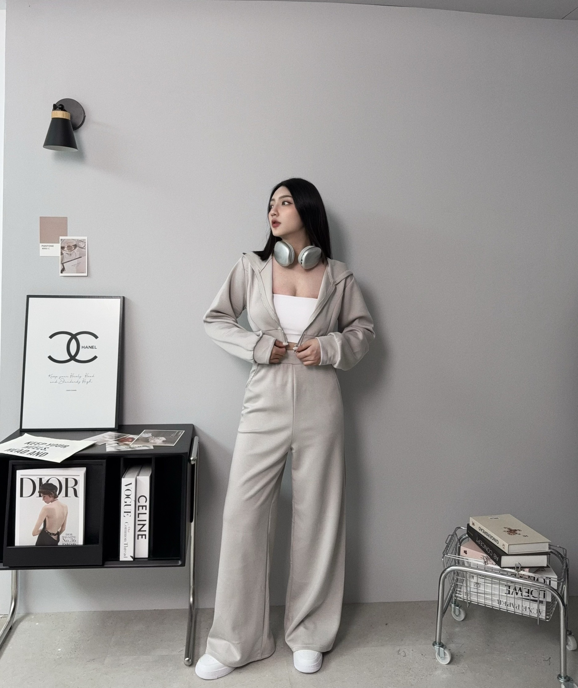 0095『訂製款』軟Q太空棉連帽短版外套+長褲