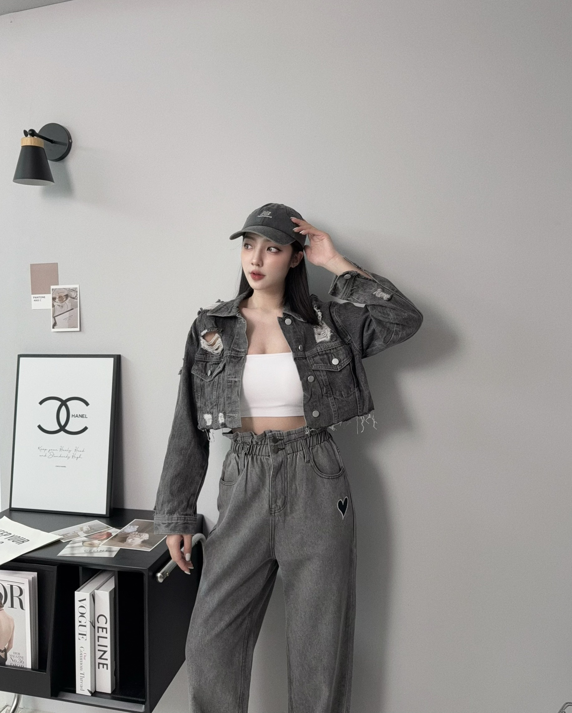 11323『選品』歐美刷破個性短版牛仔外套 (2)