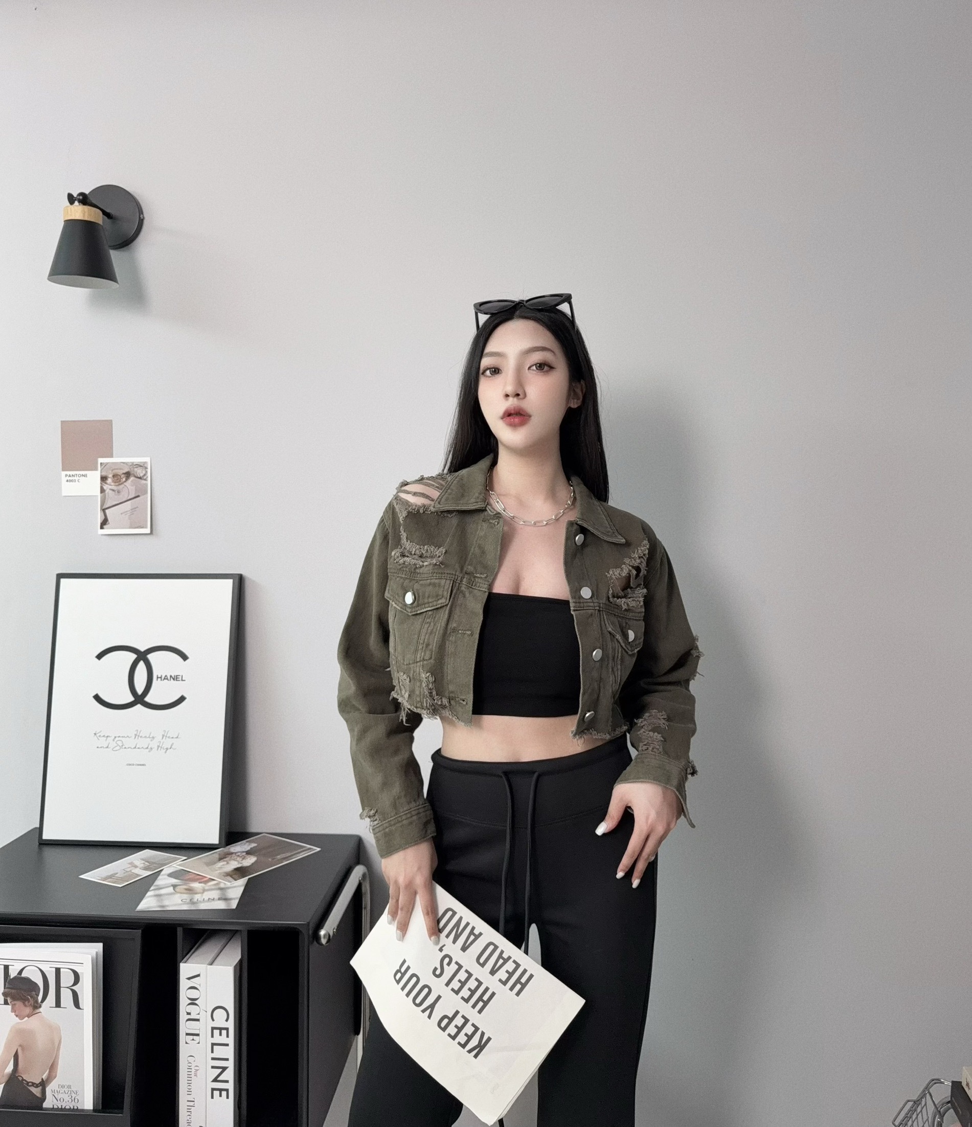 11323『選品』歐美刷破個性短版牛仔外套 (4)