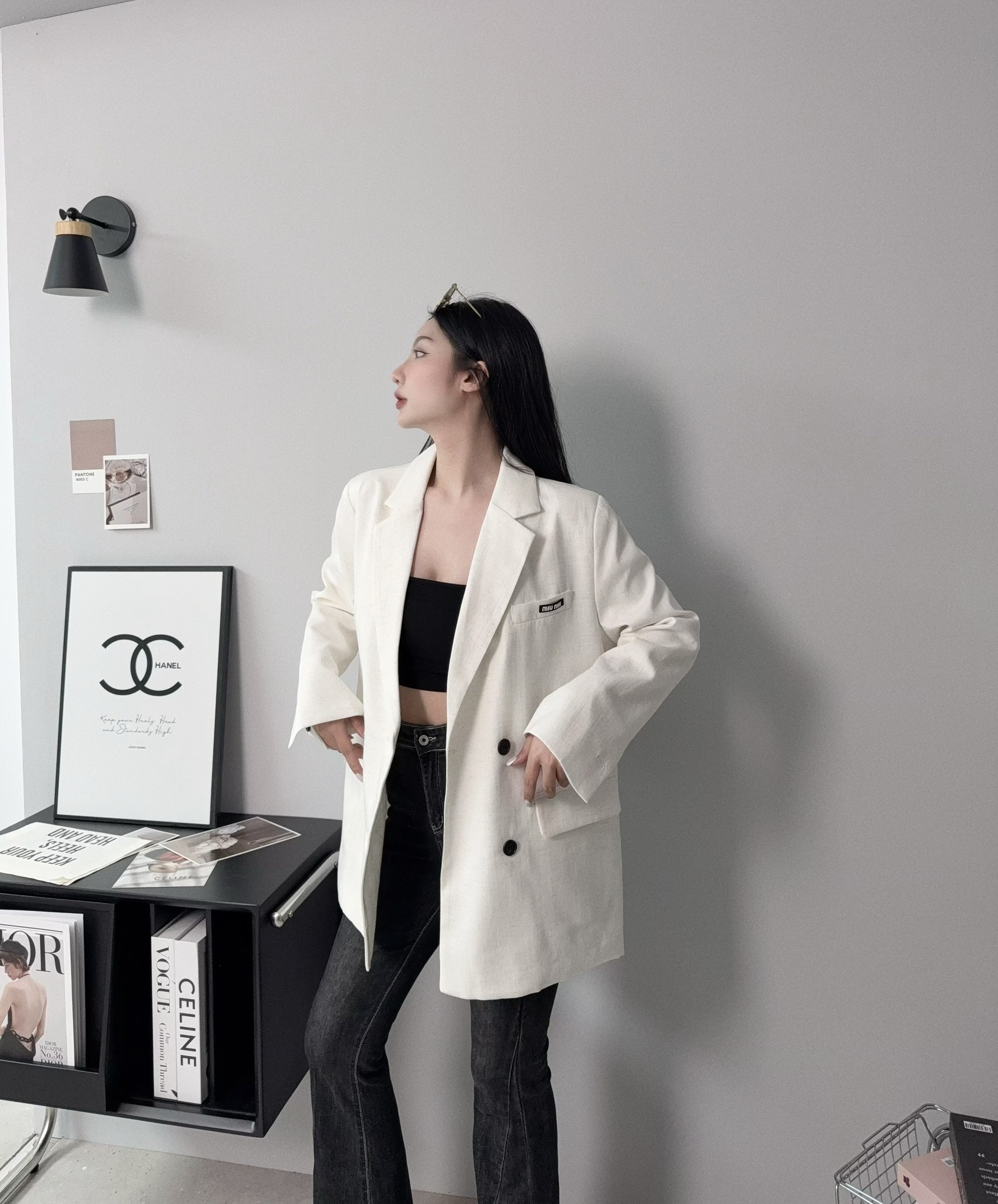 2609『選品』miumiu字母標籤西裝外套 (2)