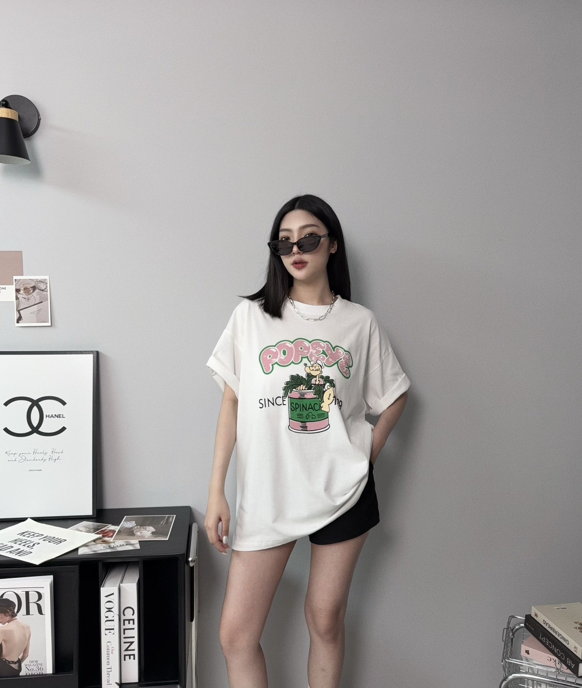 2866『選品』寬鬆大力水手印花T