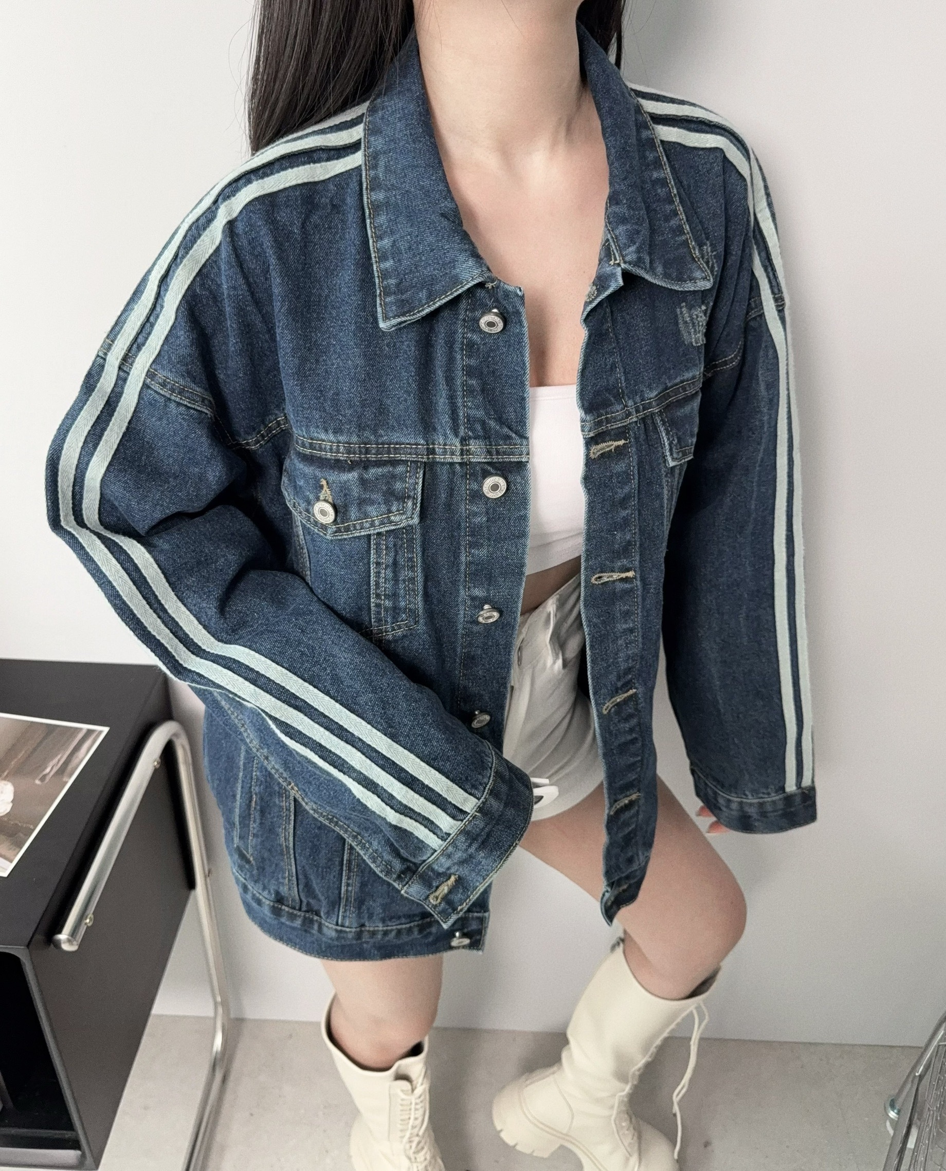 6948『選品』美式復古三線牛仔外套 (3)