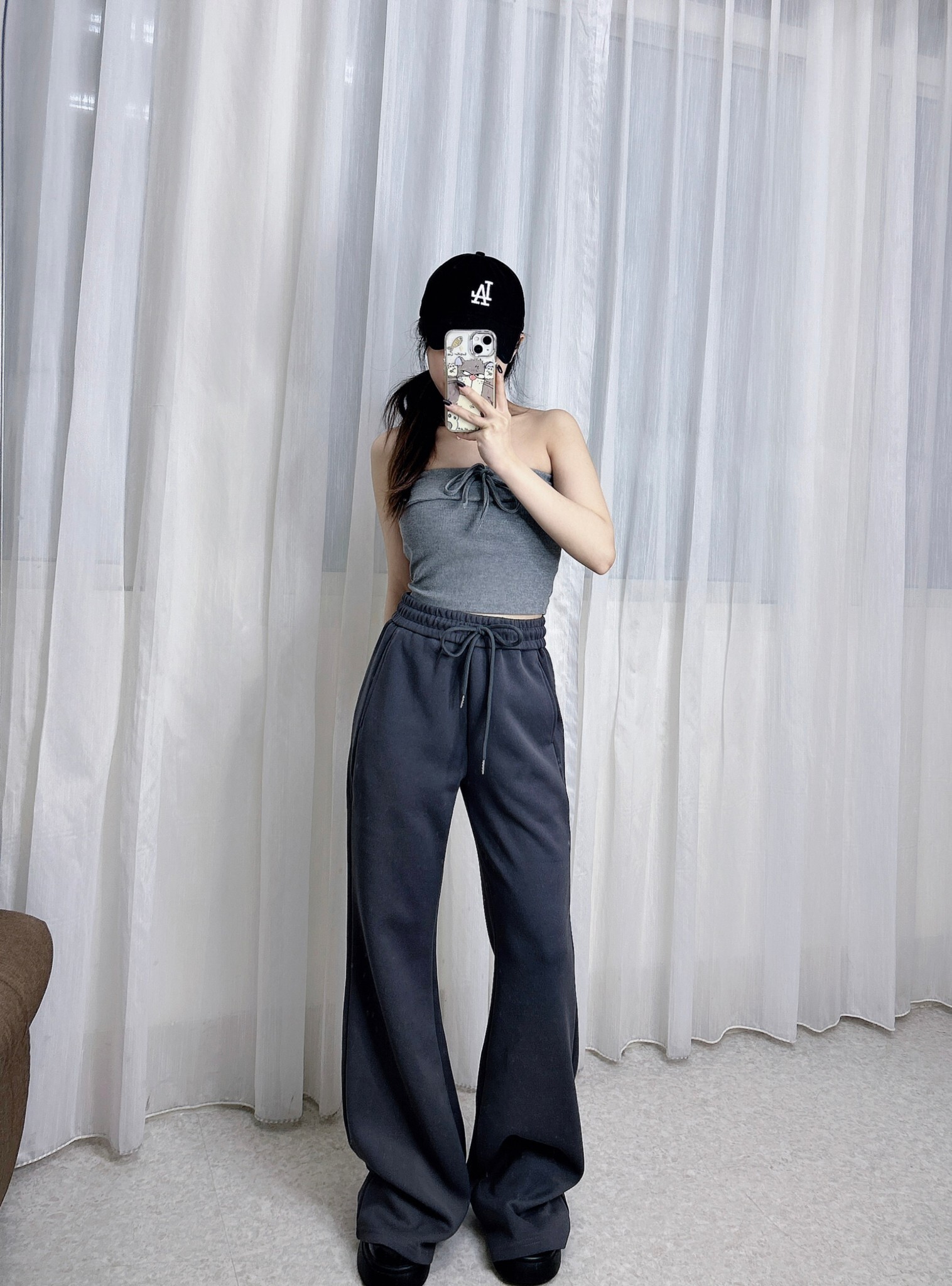 292𝓐𝓐春款抽繩鬆緊喇叭褲 (3)