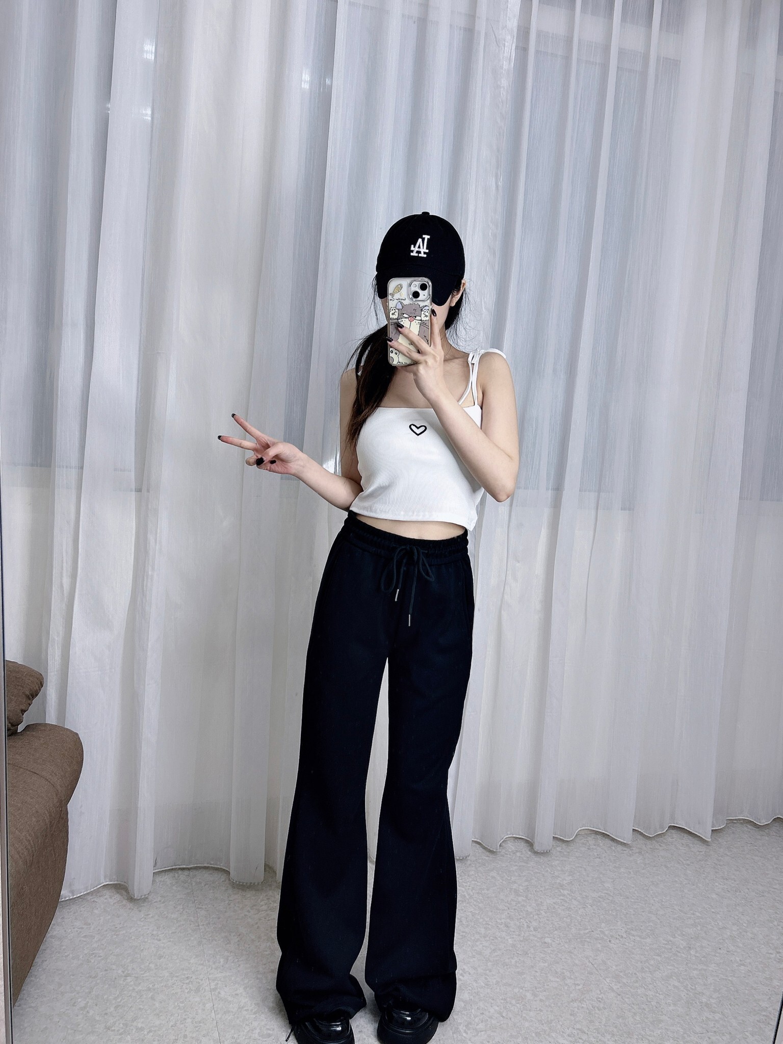 292𝓐𝓐春款抽繩鬆緊喇叭褲