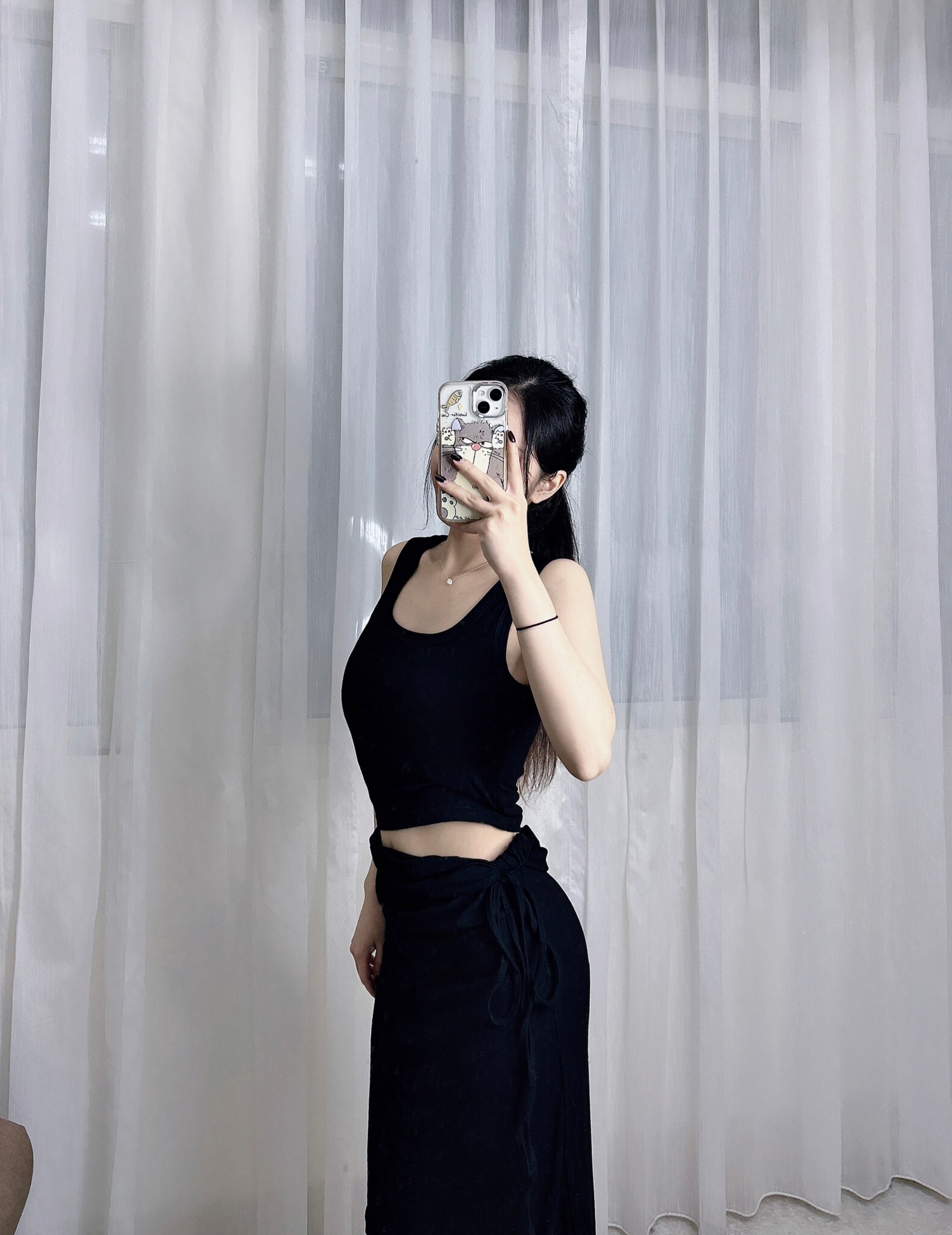 2061𝓐𝓐春款背心扭結長裙套裝 (3)