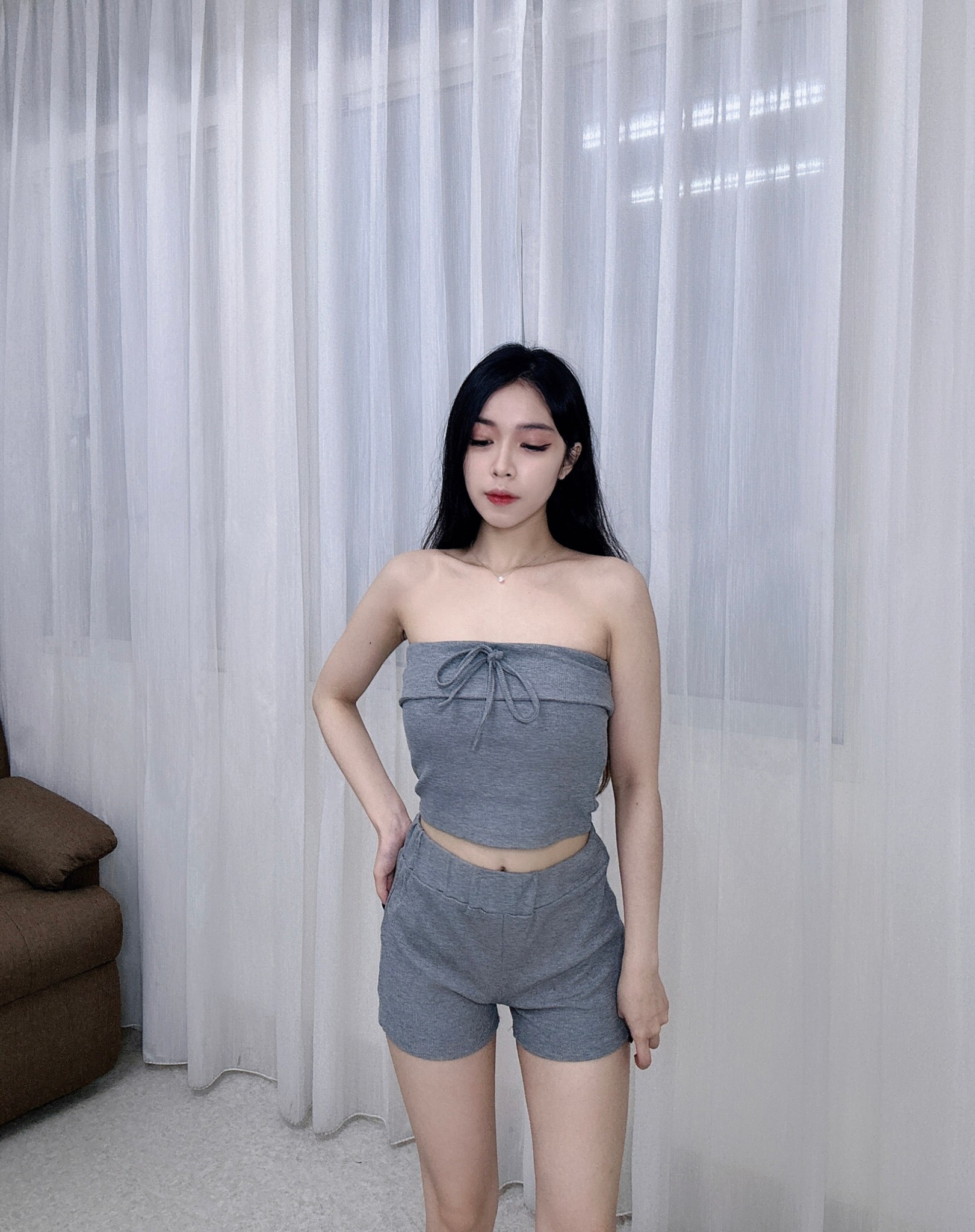 2002𝓐𝓐春款平口系反摺抹胸+短褲SET