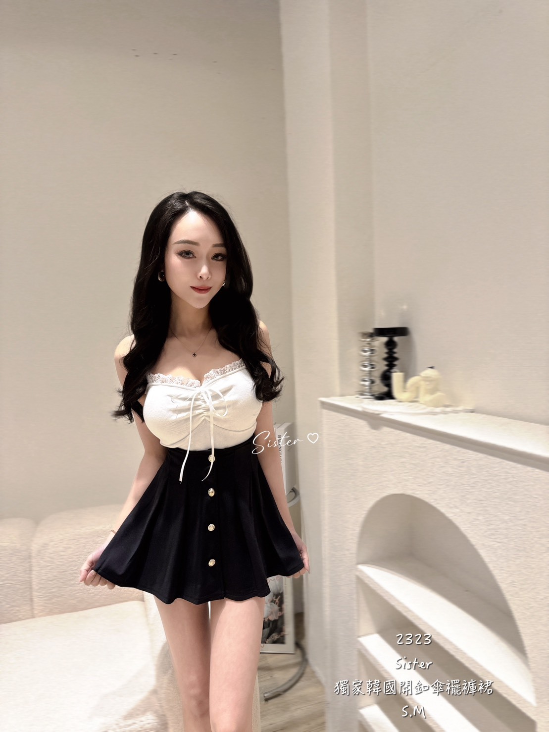 2323 獨家韓國開釦傘擺褲裙 (5)