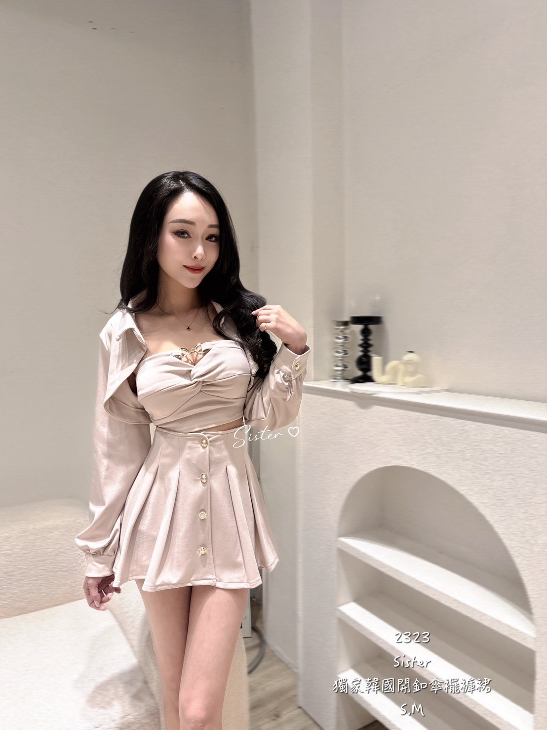 2323 獨家韓國開釦傘擺褲裙 (2)