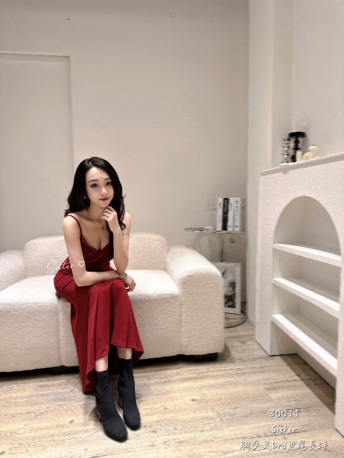 30011 胸交叉bra魚尾長洋 (2)