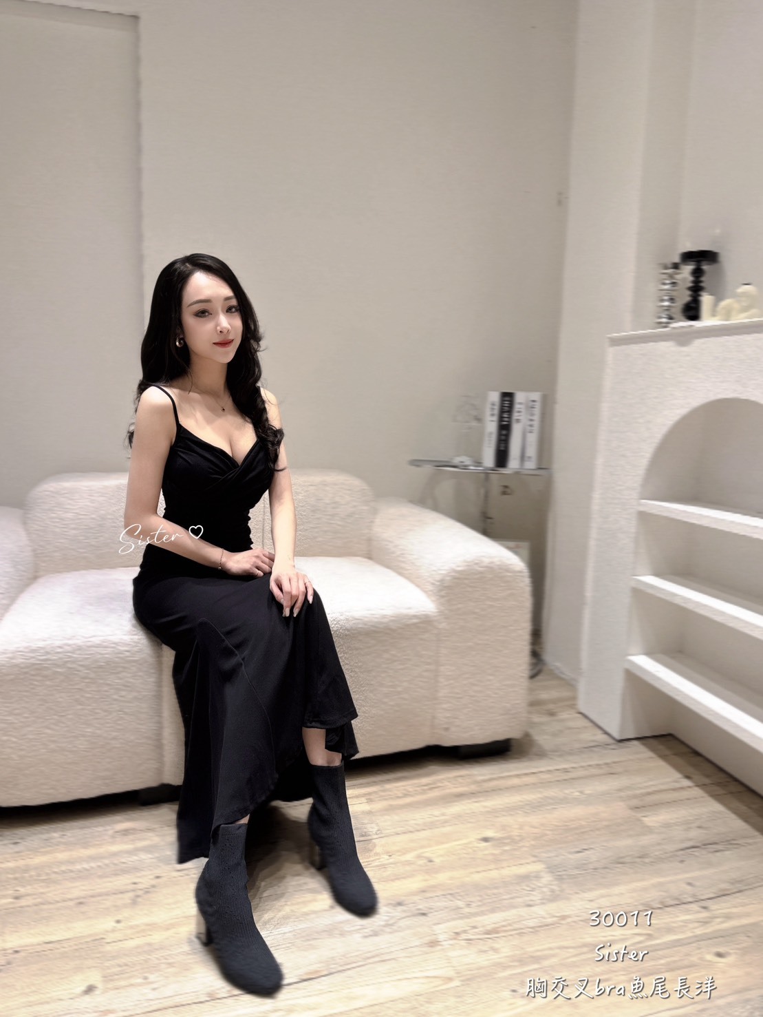 30011 胸交叉bra魚尾長洋 (4)