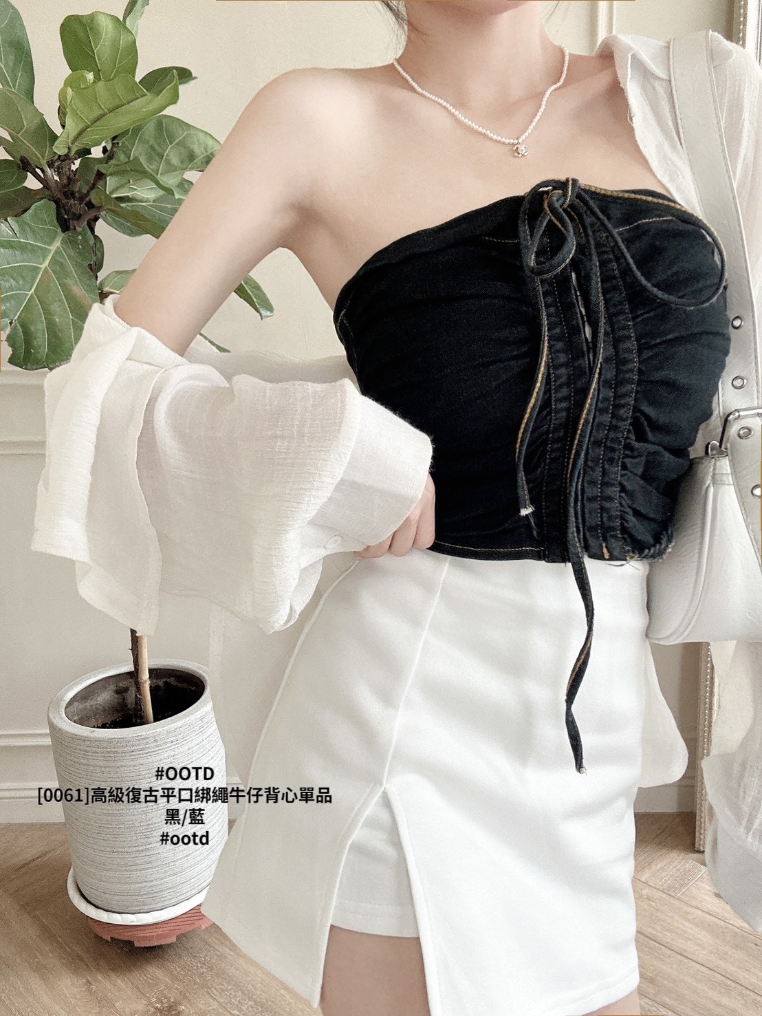 [0061]高級復古平口綁繩牛仔背心單品 (3)