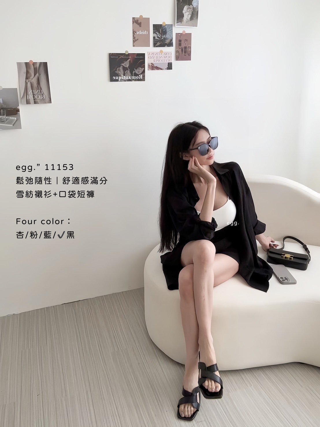 11153鬆弛隨性｜舒適感滿分雪紡襯衫+口袋短褲 (6)