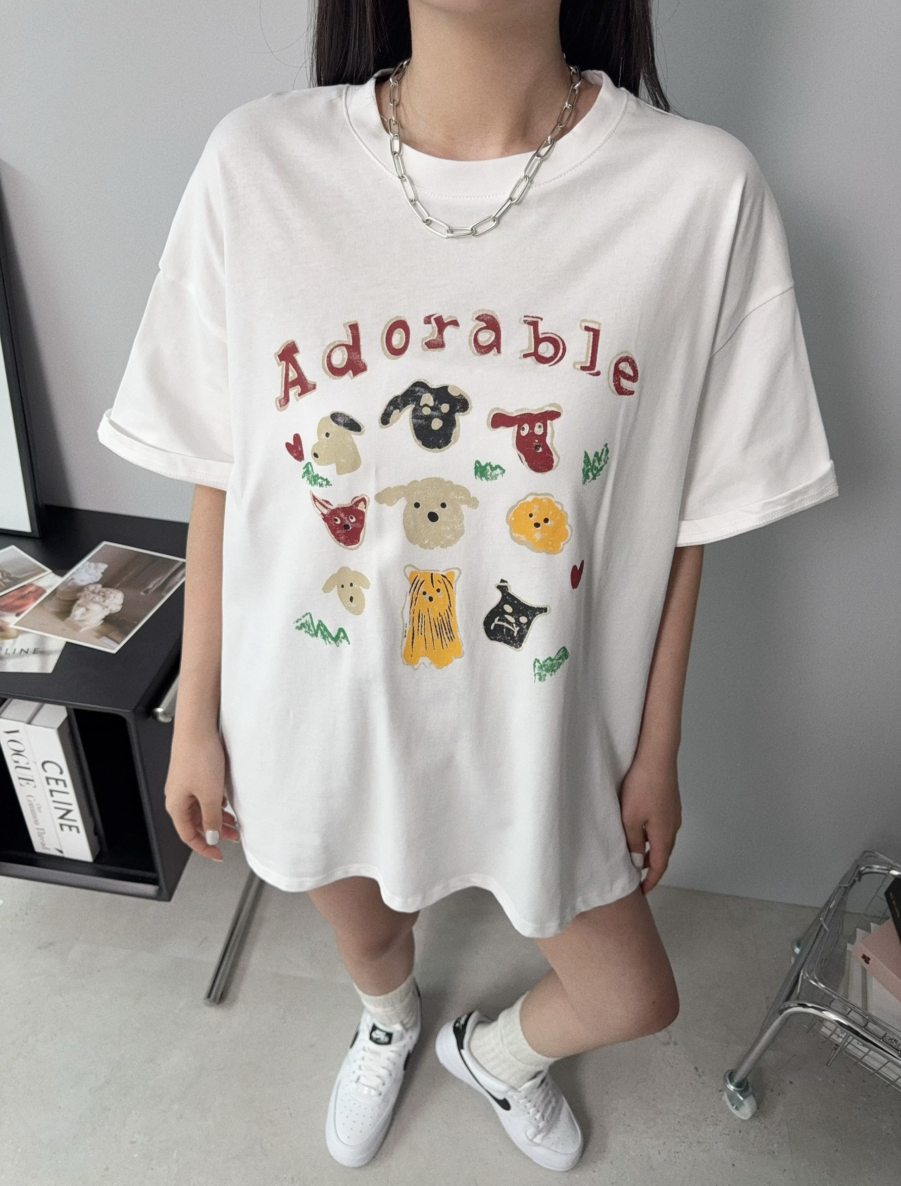 2850𝓐.𝓓𝓮𝓼𝓲𝓰𝓷『選品』可愛狗狗印花圓領T (2)