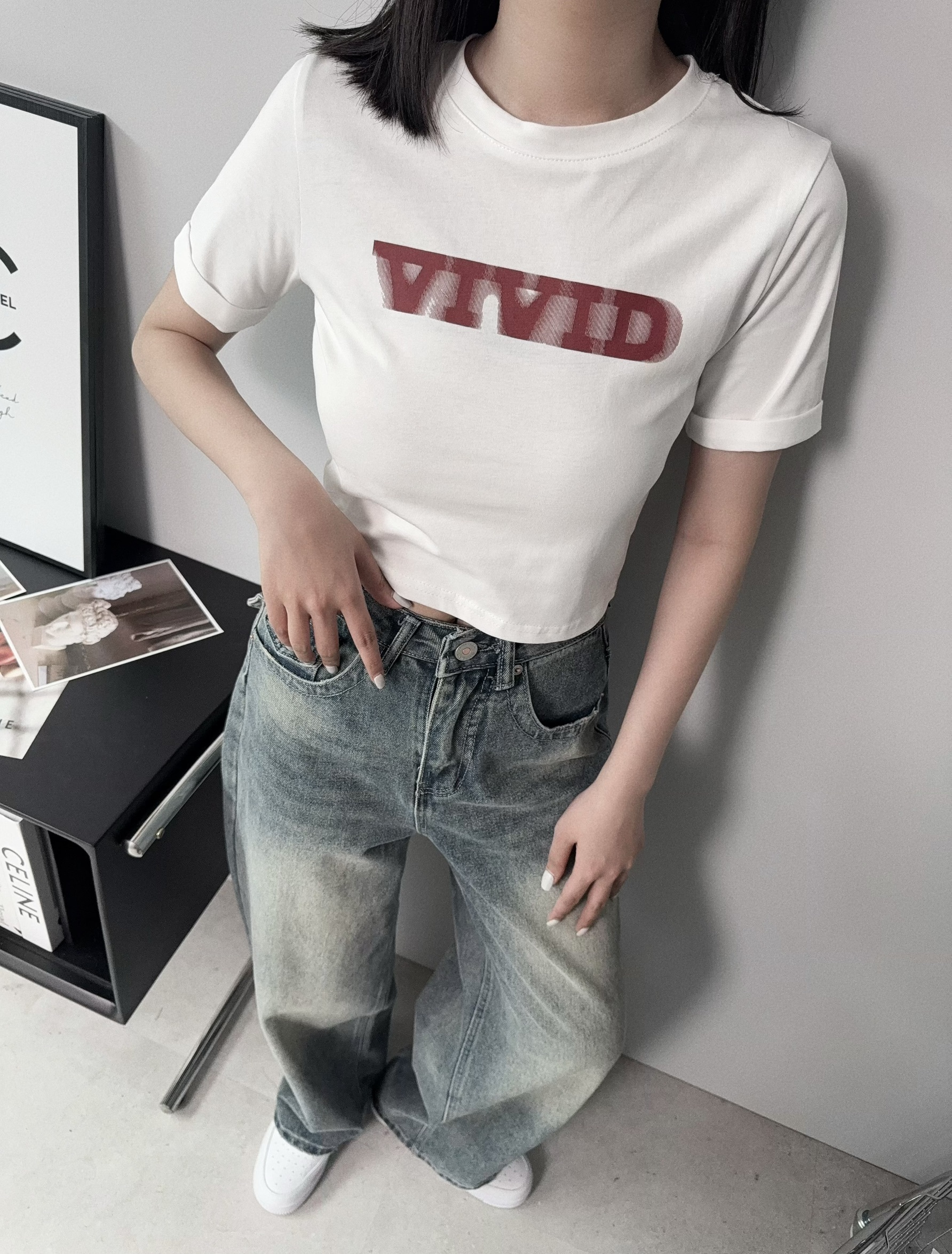 2805𝓐.𝓓𝓮𝓼𝓲𝓰𝓷『選品』歐美疊影英文字母短版T (4)