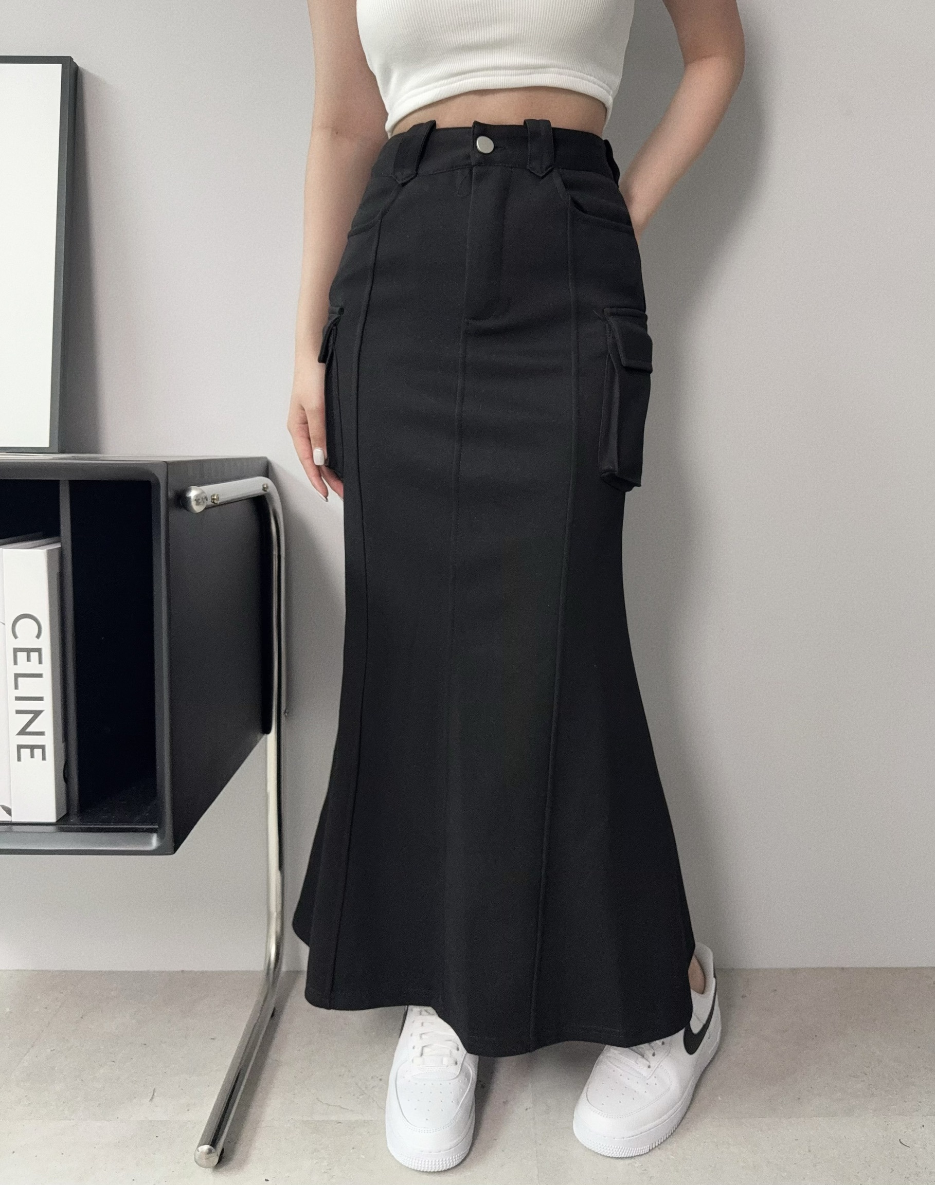 2503𝓐.𝓓𝓮𝓼𝓲𝓰𝓷『選品』工裝口袋魚尾長裙 (2)
