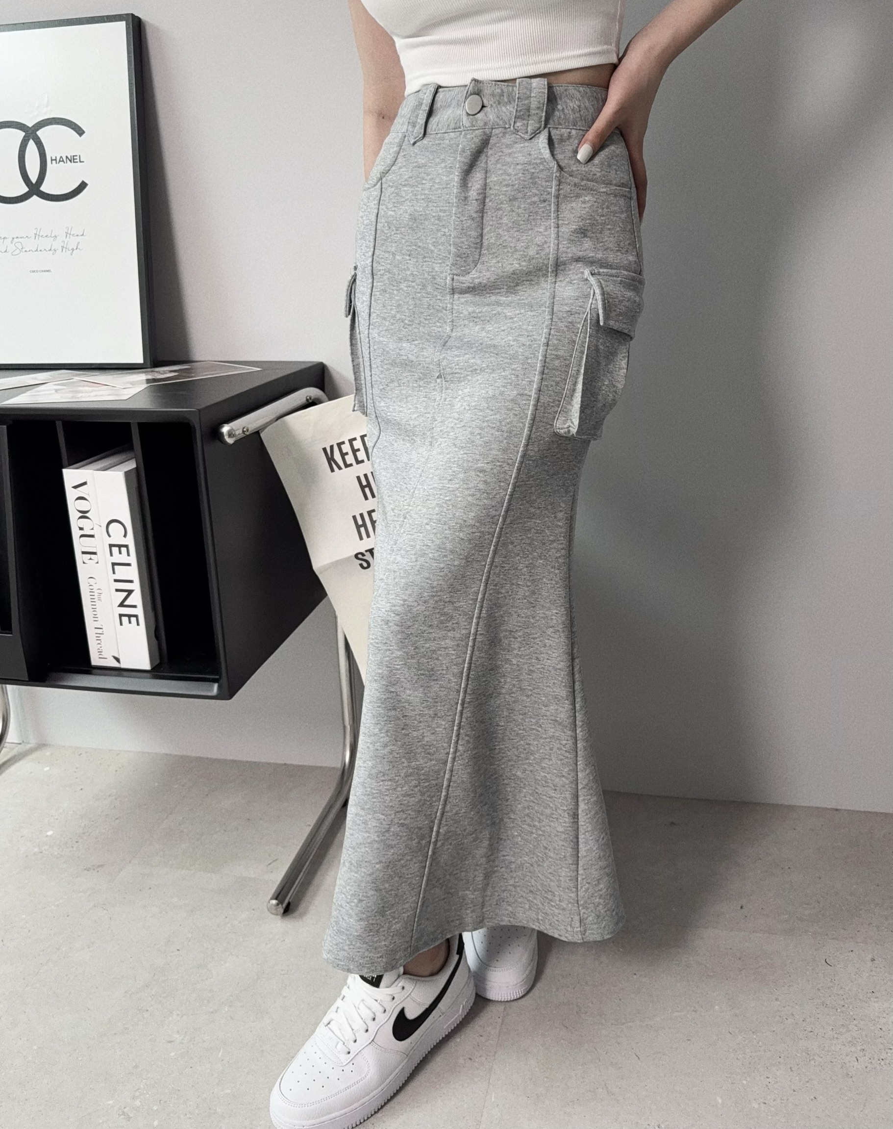 2503𝓐.𝓓𝓮𝓼𝓲𝓰𝓷『選品』工裝口袋魚尾長裙 (4)