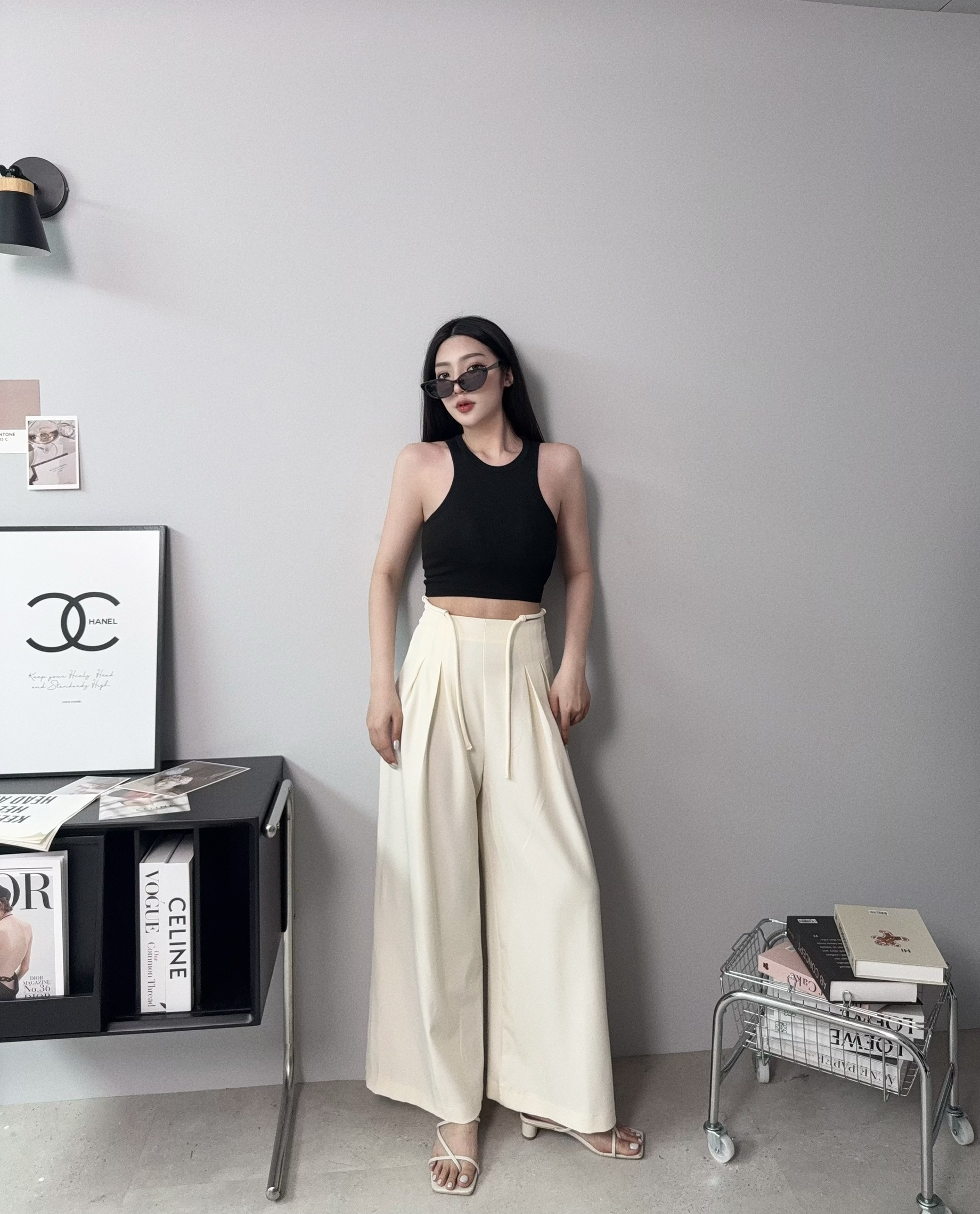 #7816𝓐.𝓓𝓮𝓼𝓲𝓰𝓷『選品』高腰抽繩西裝闊腿褲 (4)