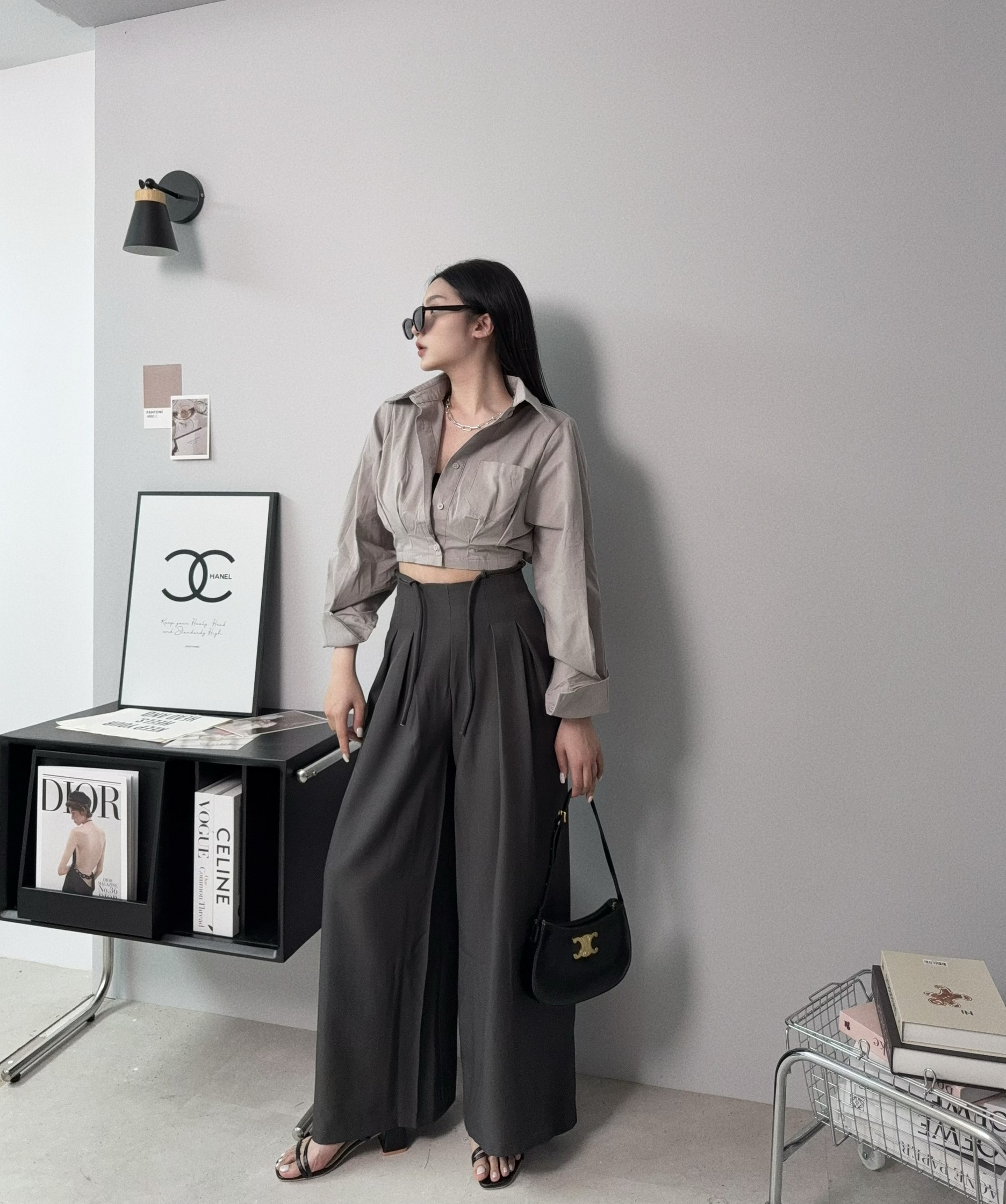 #7816𝓐.𝓓𝓮𝓼𝓲𝓰𝓷『選品』高腰抽繩西裝闊腿褲