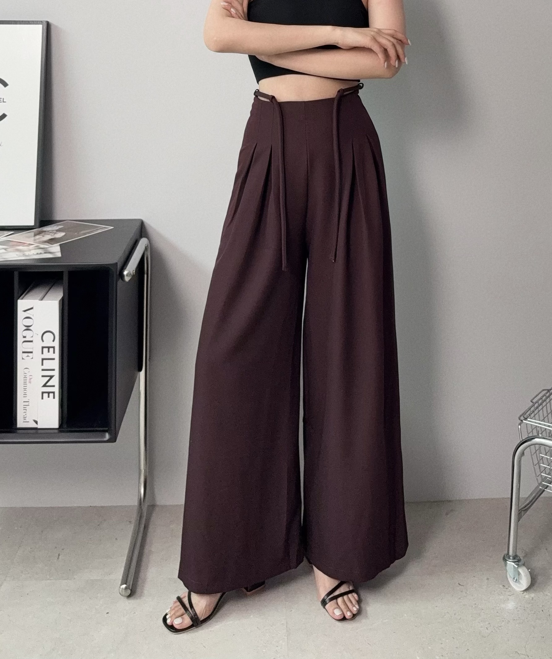 #7816𝓐.𝓓𝓮𝓼𝓲𝓰𝓷『選品』高腰抽繩西裝闊腿褲 (3)