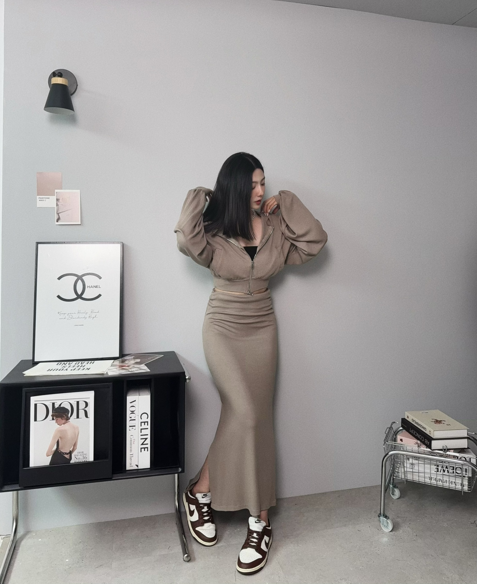 5439-1𝓐.𝓓𝓮𝓼𝓲𝓰𝓷『訂製款』腰抓皺開衩半身裙 (4)