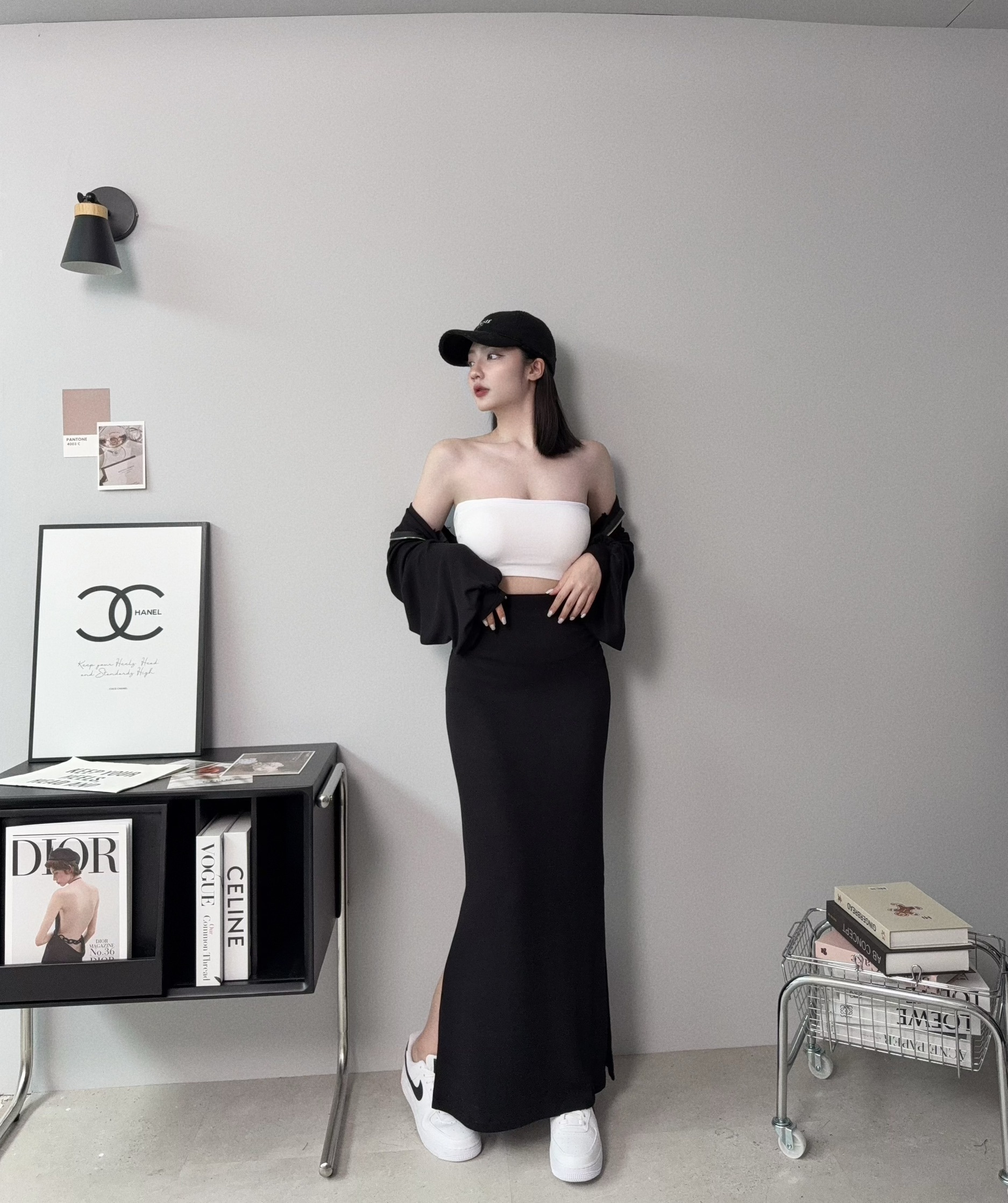 5439-1𝓐.𝓓𝓮𝓼𝓲𝓰𝓷『訂製款』腰抓皺開衩半身裙 (3)