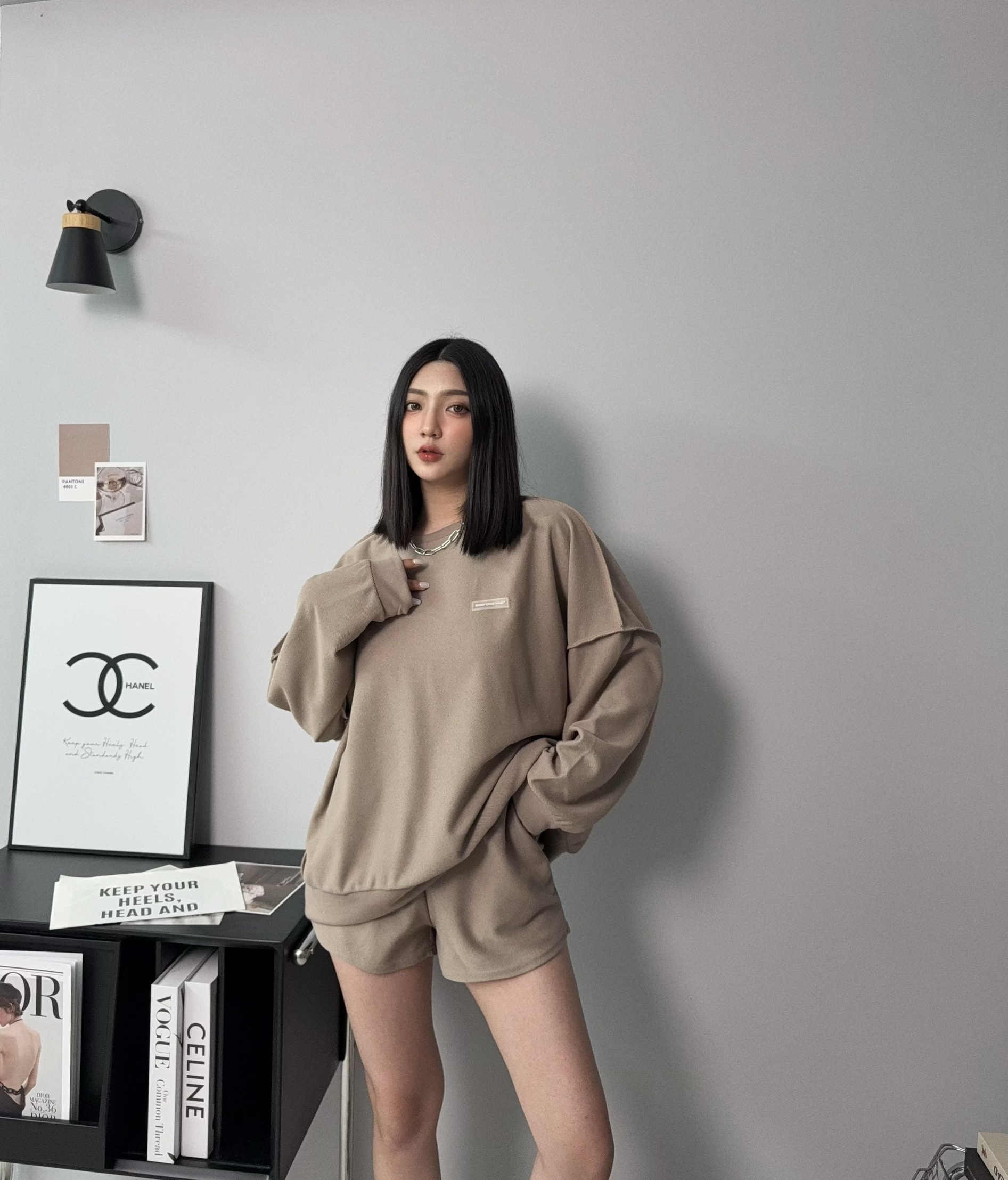 #0096𝓐.𝓓𝓮𝓼𝓲𝓰𝓷『訂製款』韓版反穿設計標籤衛衣+短褲 (3)