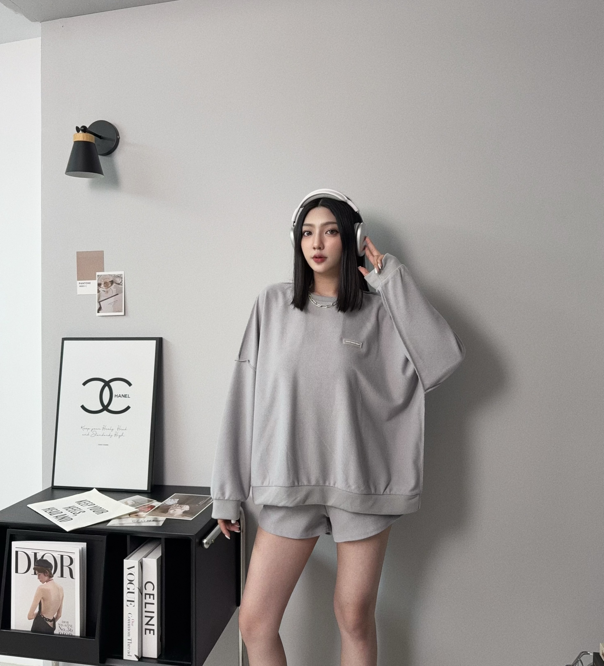 #0096𝓐.𝓓𝓮𝓼𝓲𝓰𝓷『訂製款』韓版反穿設計標籤衛衣+短褲 (4)