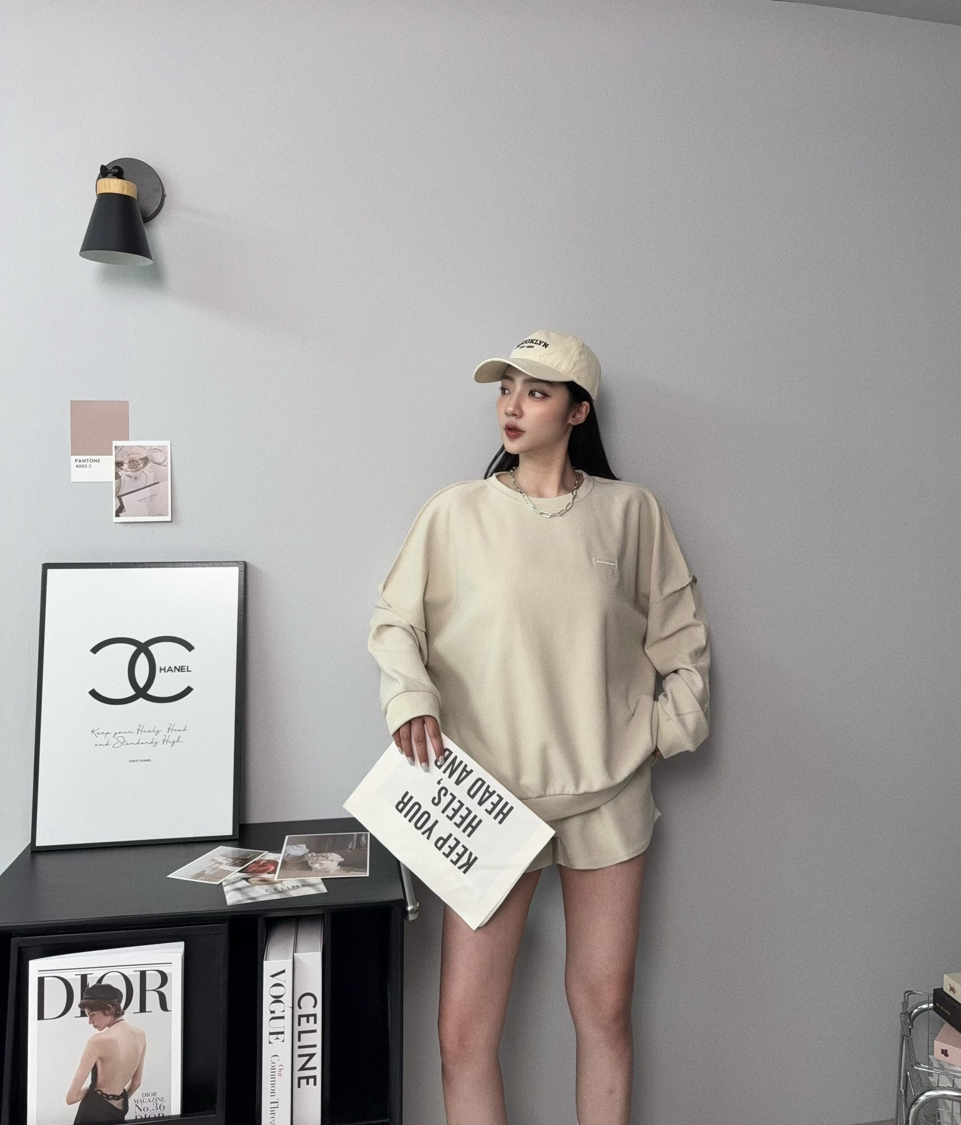 #0096𝓐.𝓓𝓮𝓼𝓲𝓰𝓷『訂製款』韓版反穿設計標籤衛衣+短褲