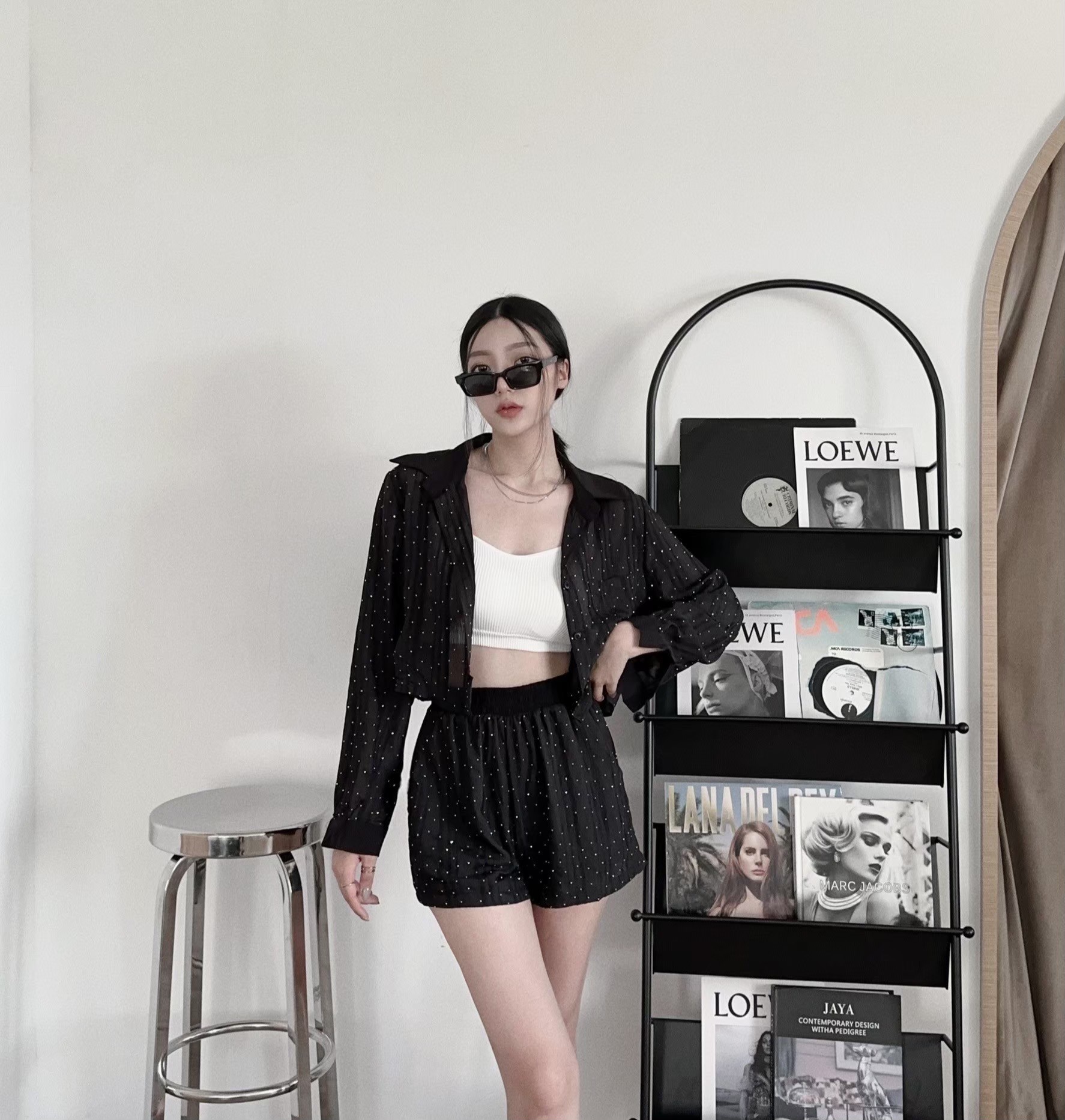 5363𝓐.𝓓𝓮𝓼𝓲𝓰𝓷『訂製款』質感燙鑽閃亮亮襯衫set (5)