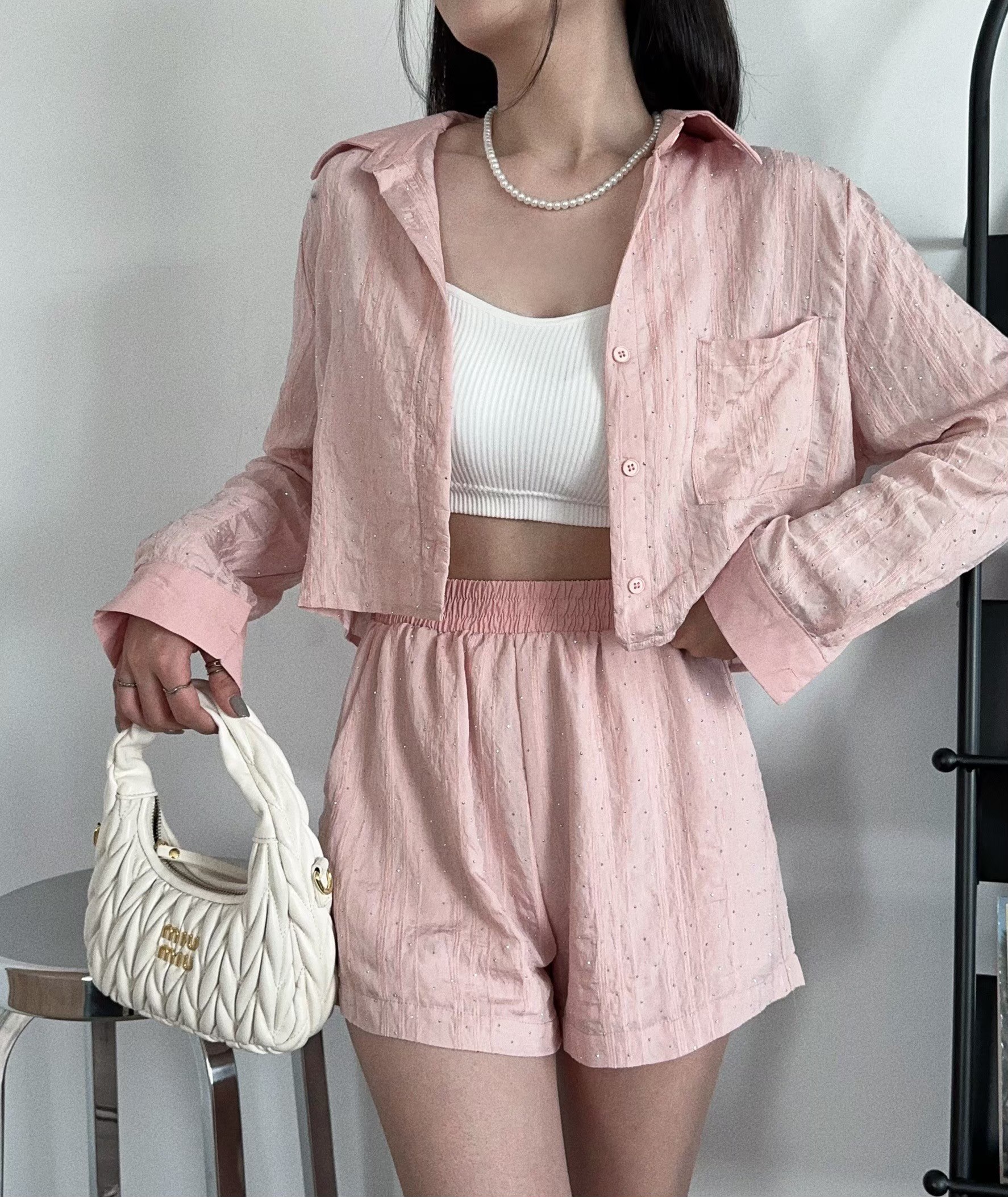 5363𝓐.𝓓𝓮𝓼𝓲𝓰𝓷『訂製款』質感燙鑽閃亮亮襯衫set (4)