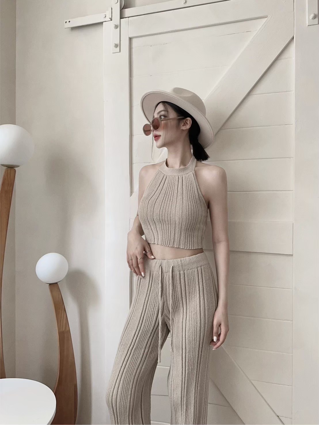 7007𝓐.𝓓𝓮𝓼𝓲𝓰𝓷『訂製款』浪漫唯美渡假針織削肩SET (2)