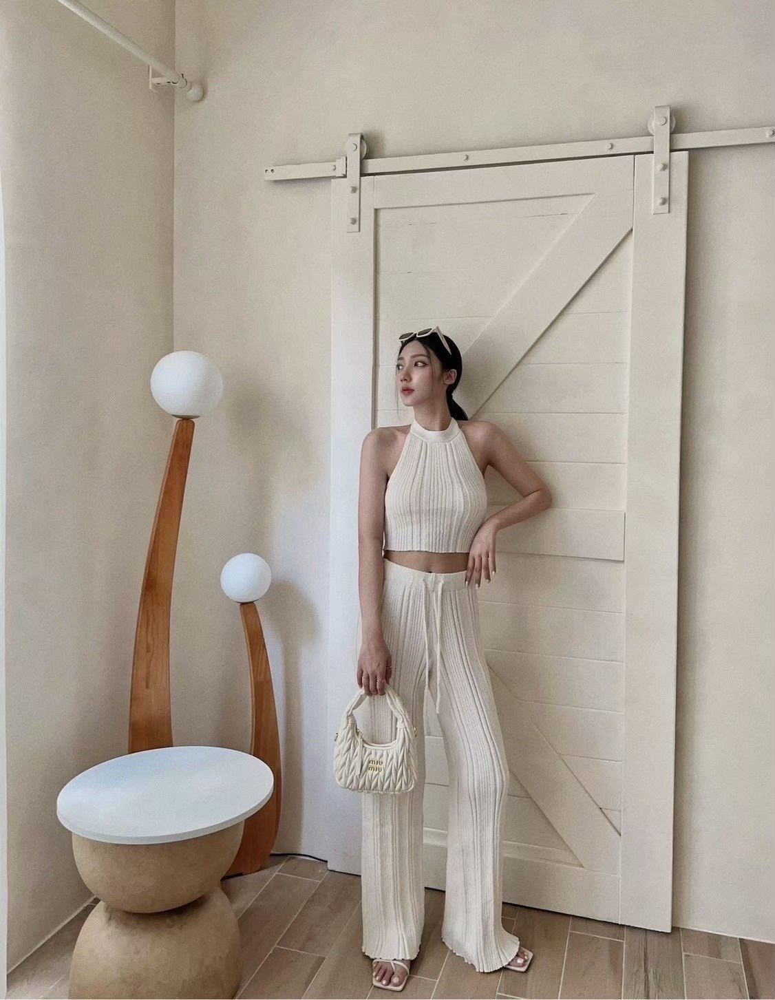 #7007𝓐.𝓓𝓮𝓼𝓲𝓰𝓷『訂製款』浪漫唯美渡假針織削肩SET (2)