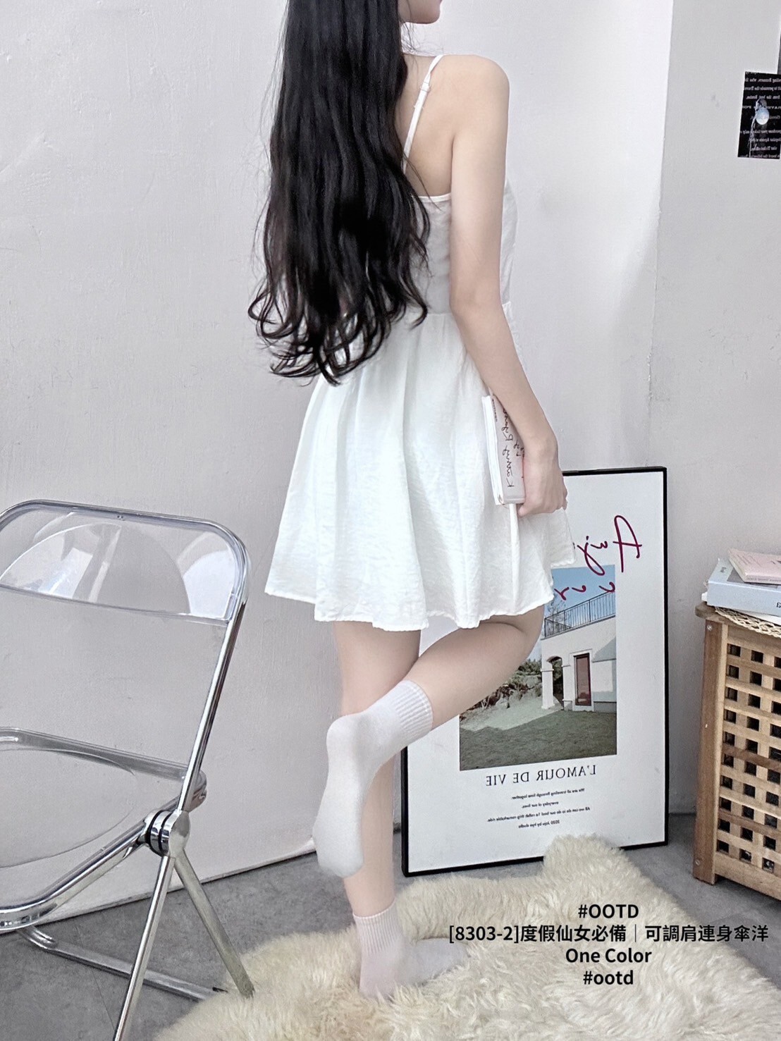 [8303-2]度假仙女必備｜可調肩連身傘洋 (3)