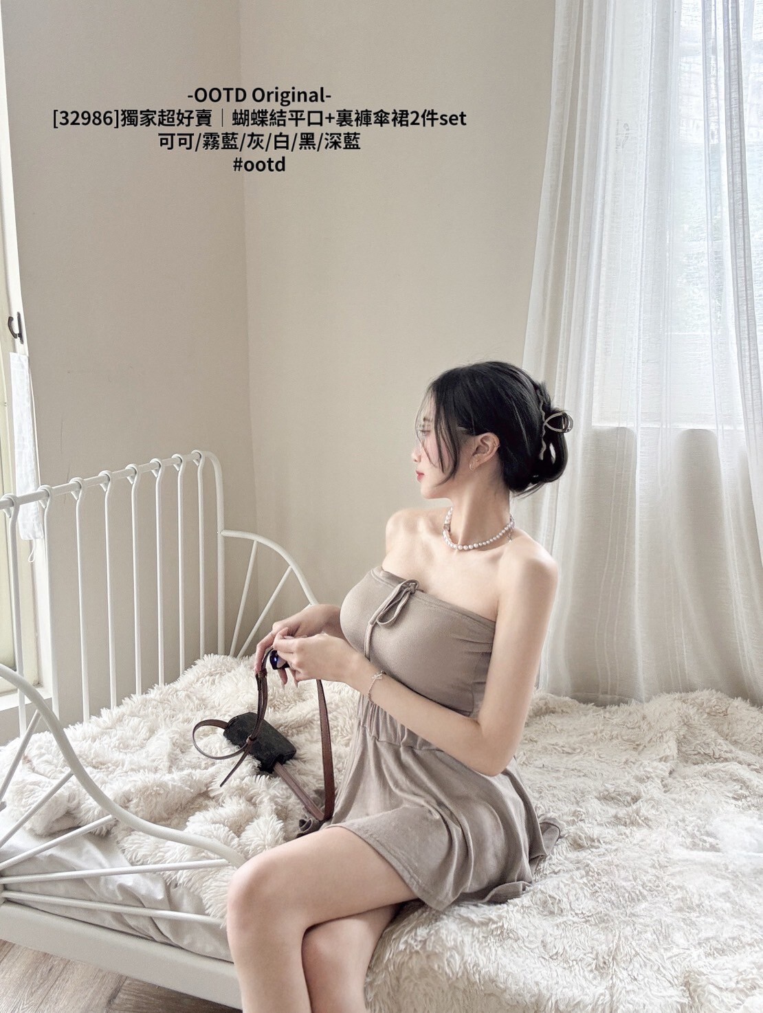 [32986]獨家超好賣｜蝴蝶結平口+裏褲傘裙2件set (3)