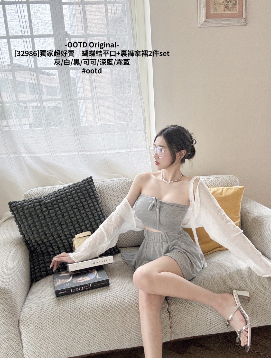 [32986]獨家超好賣｜蝴蝶結平口+裏褲傘裙2件set (8)