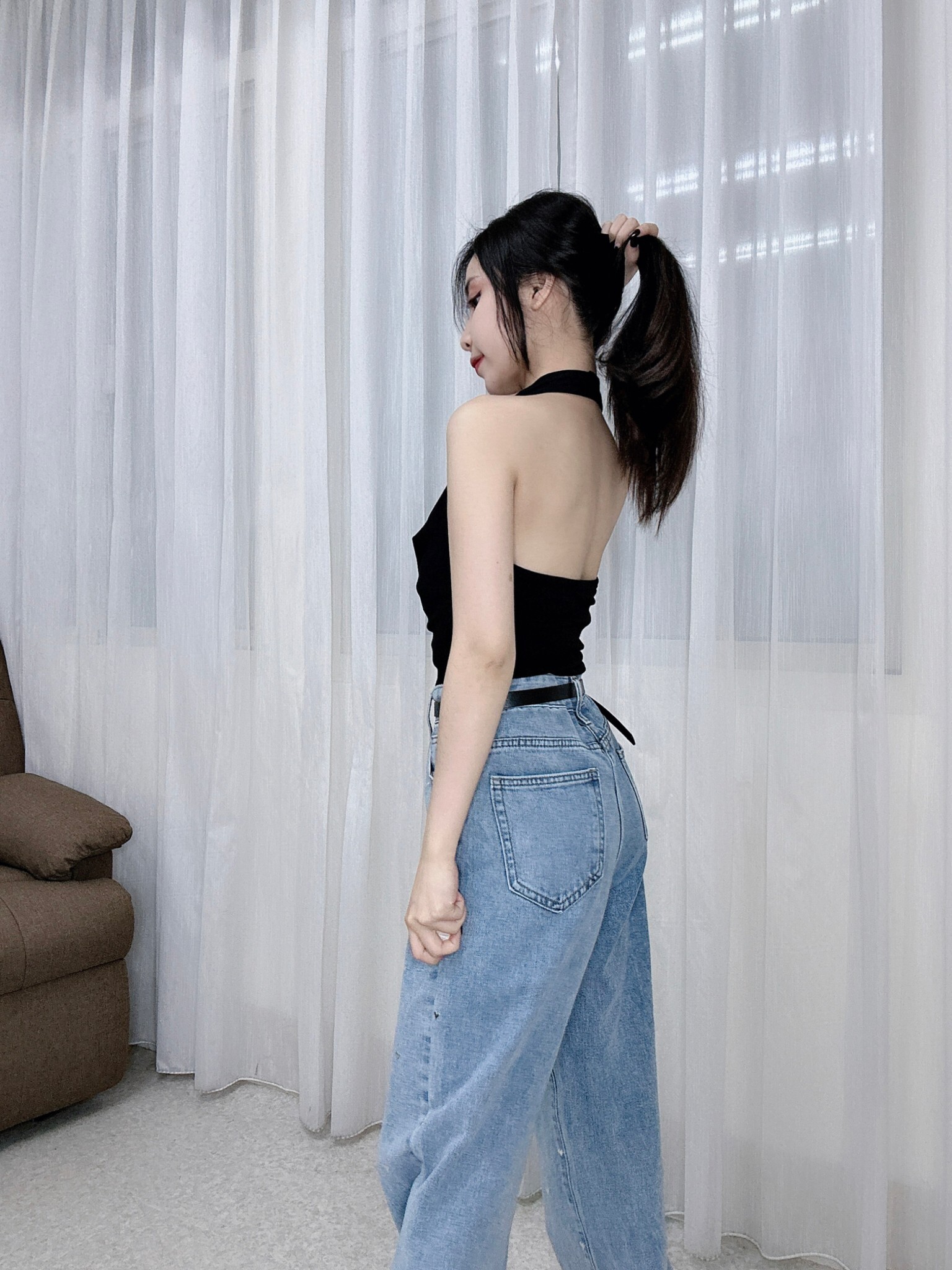 9150滿版愛心牛仔長褲 (4)