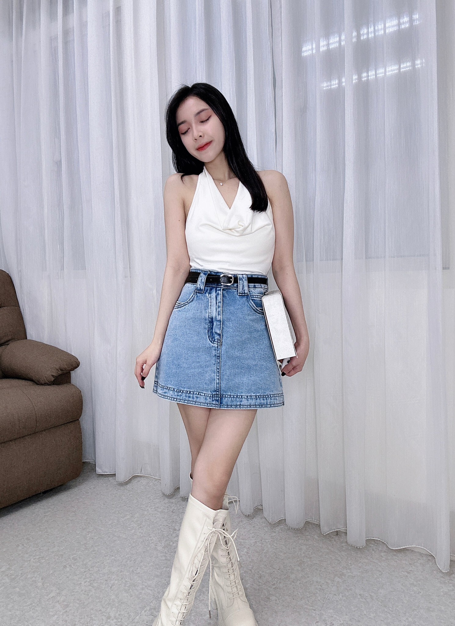 #1882牛仔彈力褲裙 (4)