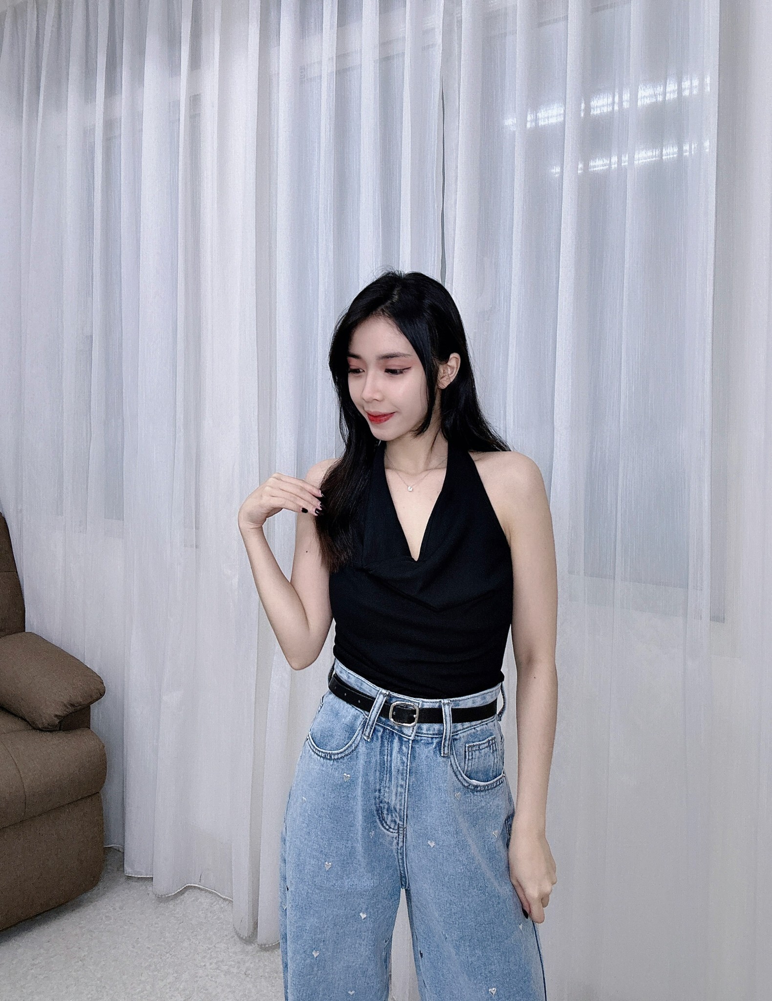 6821氣質繞脖上衣